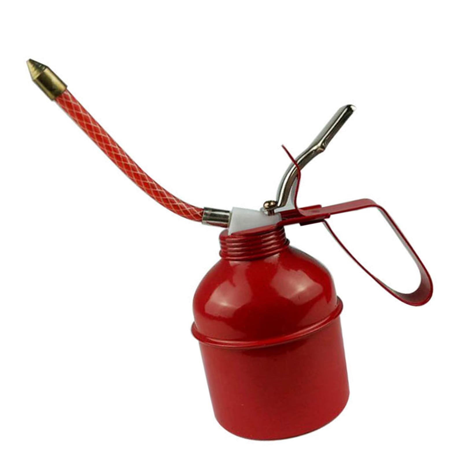 400ml Metal Oil Can Pump - Manual Oil Dispenser with Hose for Automotive, Machinery & Vehicle Maintenance - Perfect for Lubricating Engines, Gears & Tools