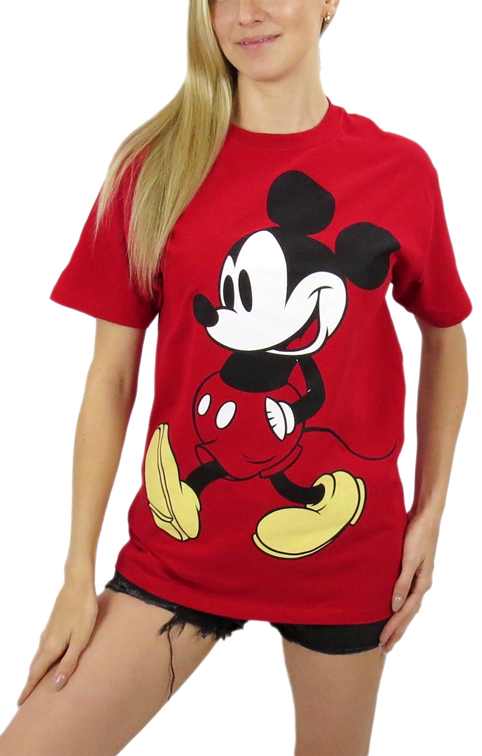 Disney Women's Mickey Mouse Graphic T-Shirt - Soft Relaxed Fit Cotton Tee for Casual Wear & Everyday Outfits
