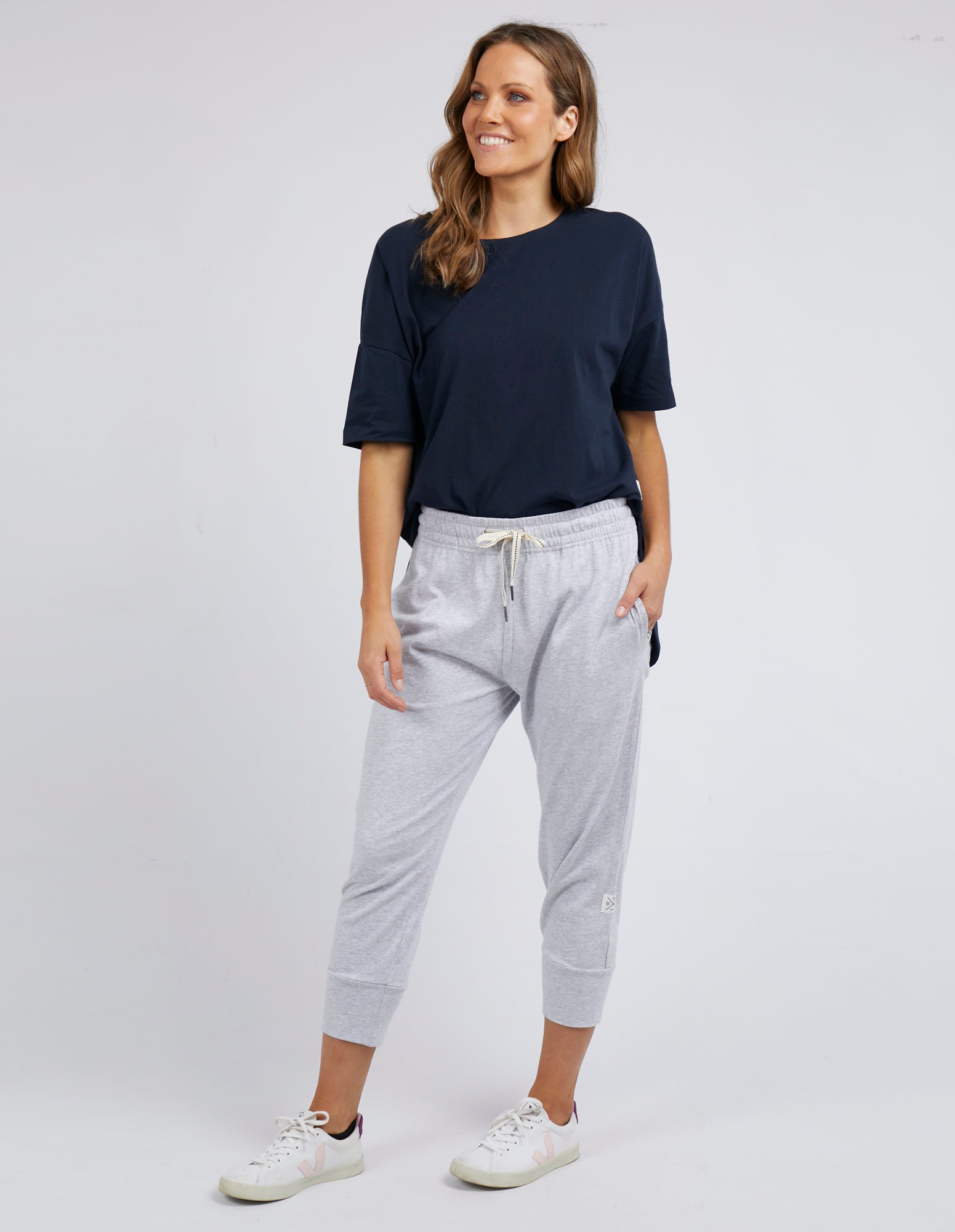 Elm Fundamental Brunch Pant Grey Marle - Women's Casual Lounge Pants for Relaxing at Home, Yoga, and Coffee Dates