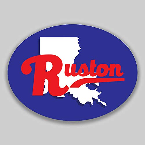 Ruston Louisiana Oval Vinyl Keychain - Double Sided Stainless Steel Key Ring with Custom City/Town/College Design - Perfect for Gifts, Car Keys & Key Finder (Ideal for Alumni, Travelers & Souvenir Collectors)