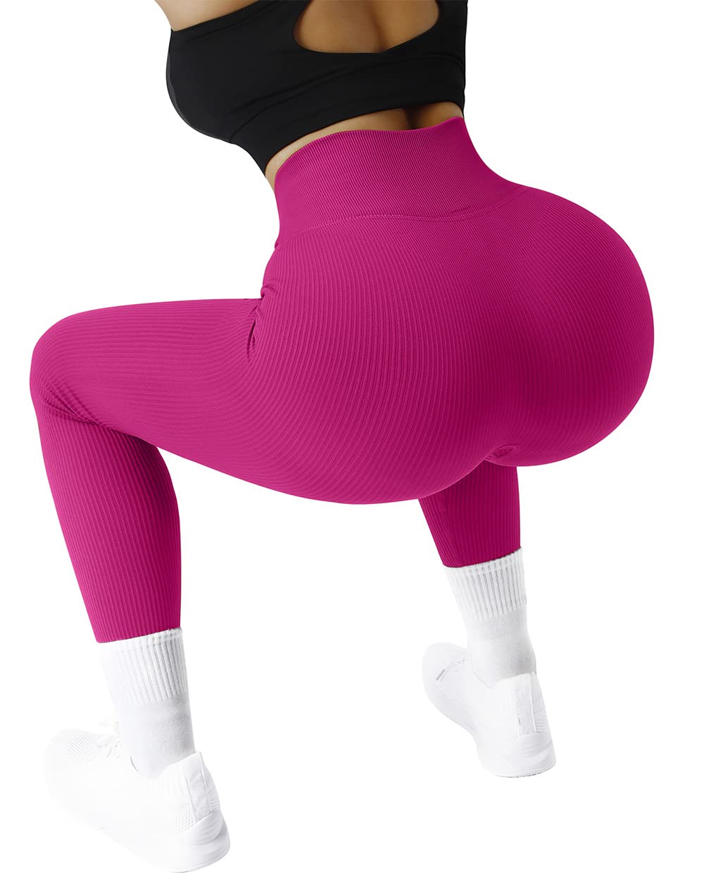 SUUKSESS Women's High Waisted Ribbed Seamless Leggings - Workout, Gym & Yoga Pants for Women - Perfect for Running, Pilates, Lounge & Everyday Wear