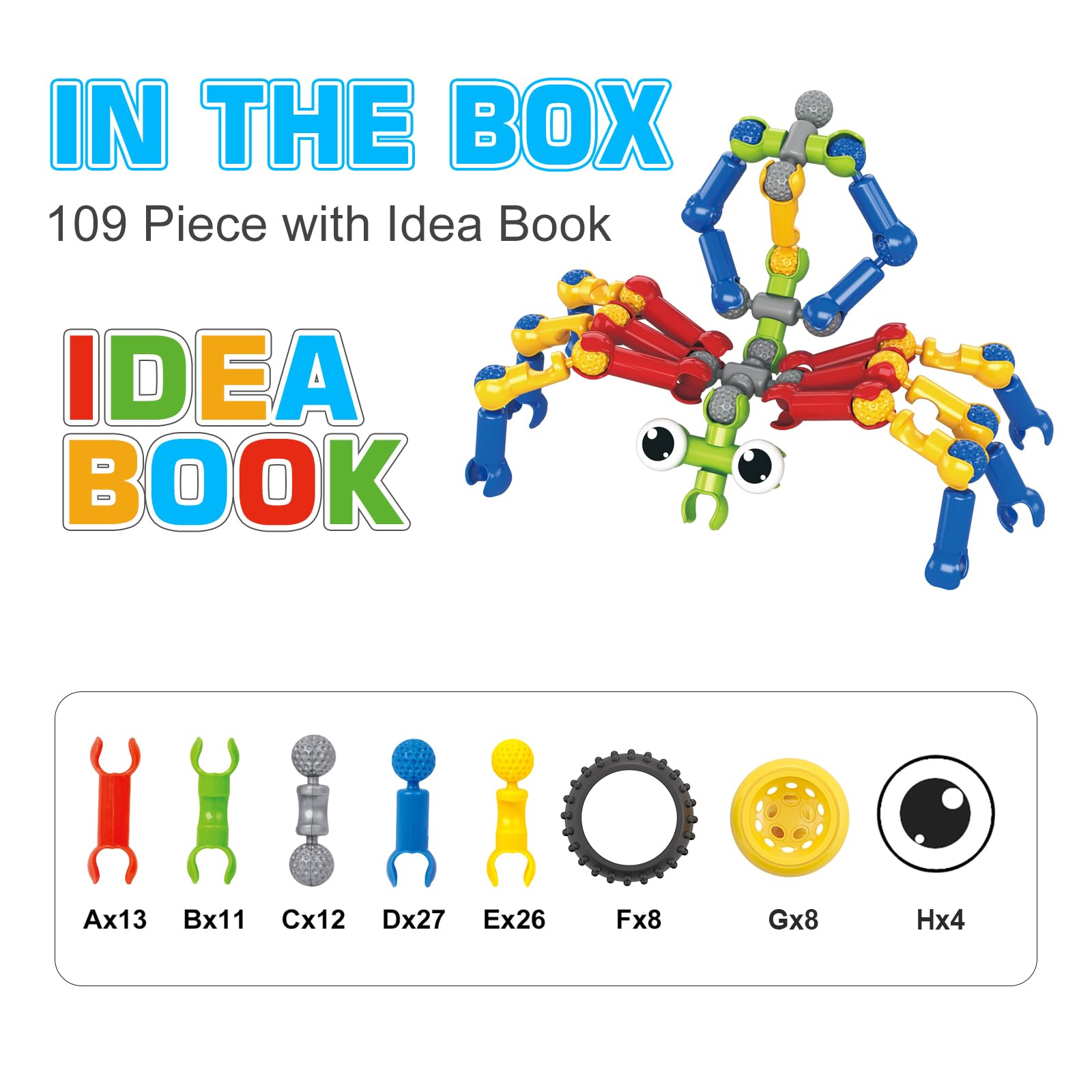 109-Piece STEM Building Blocks for Kids Ages 3-12 | Creative Educational Construction Toys for Boys & Girls | Perfect Christmas & Birthday Gifts | Classroom Learning & Home Play Activities