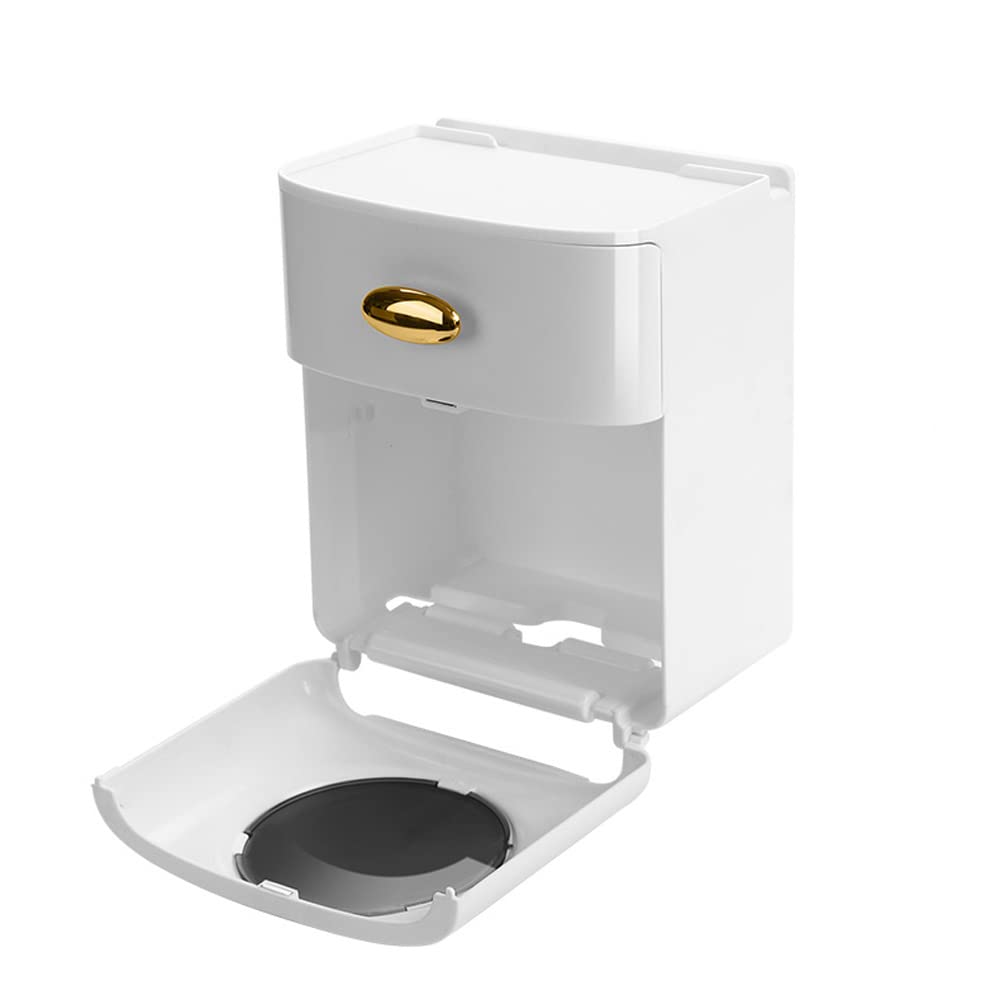 Waterproof Self-Adhesive PVC Toilet Paper Holder - Wall Mounted Bathroom Tissue Box with No Drill Installation for Bedroom, Study & Kitchen - Perfect for Small Spaces & Modern Home Decor