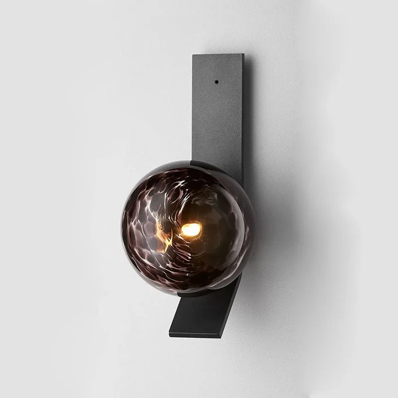 Modern Soot Glass Bedside Table Lamp - Dimmable Touch Control Night Light for Bedroom, Living Room, Nursery - Warm White LED Lighting for Reading & Relaxation