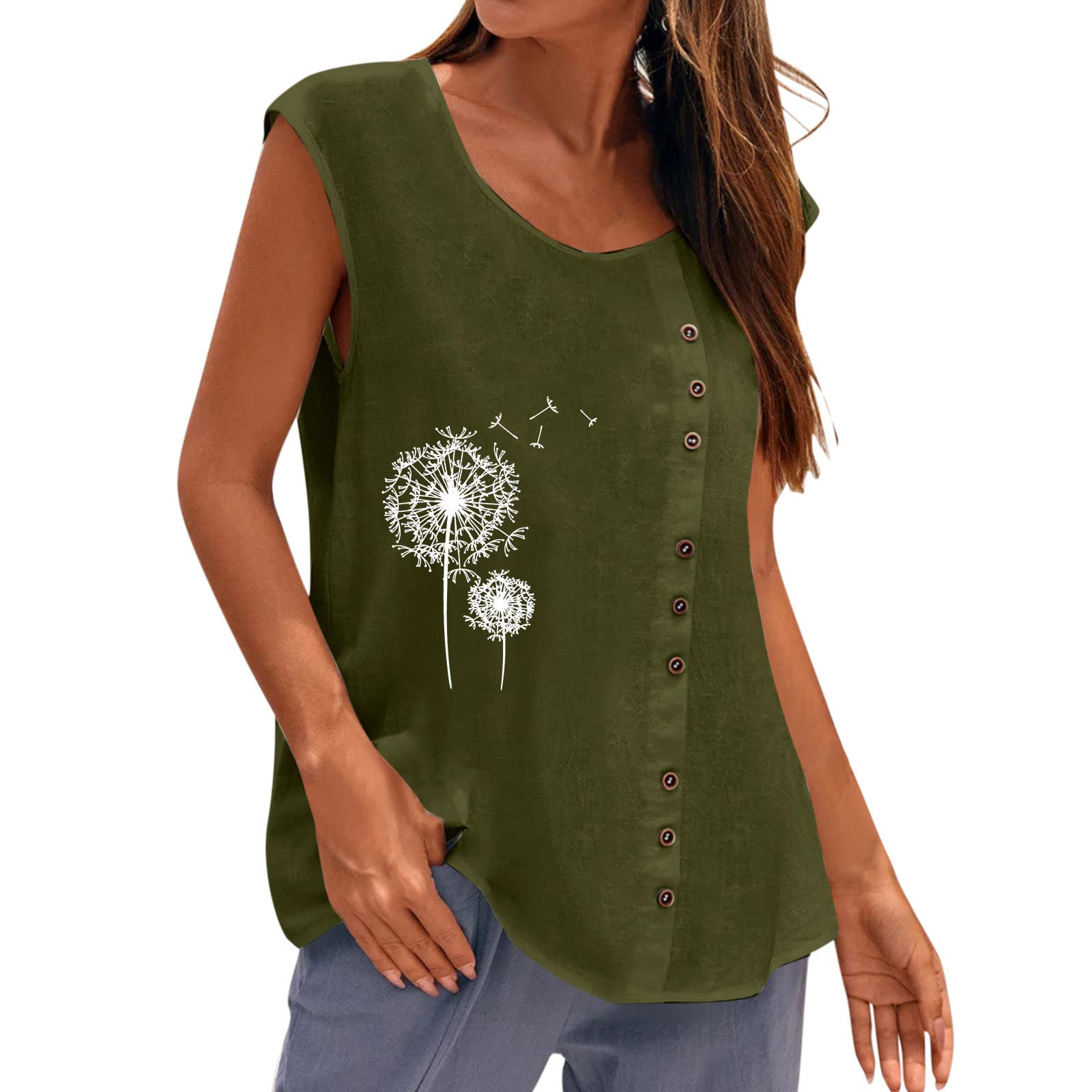 Women's Casual Summer Sleeveless O-Neck Solid Color Tank Top - Breathable Basic Cami Shirt for Beach, Workout & Everyday Wear