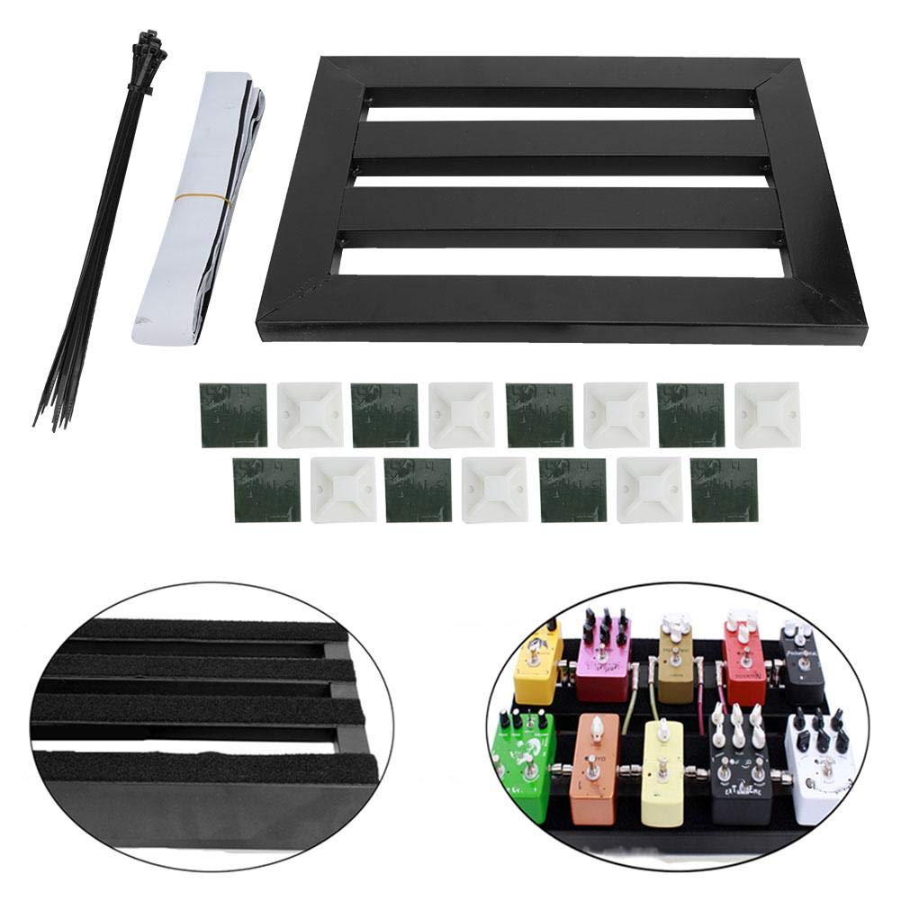 Universal Guitar Pedal Board - Metal Portable Effect Pedalboard Holder for Electric Guitar (Black) | Perfect for Live Performances & Studio Recording