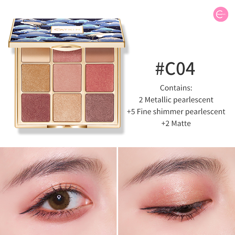 CATKIN Summer Forest 9-Color Eyeshadow Palette - Highly Pigmented, Long-Lasting Makeup for Day & Night Looks - Perfect for Parties, Weddings & Everyday Wear