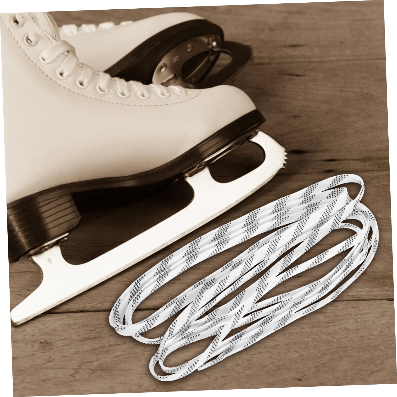 ABOOFAN 2 Pairs Waxed Hockey Skate Laces - Durable Flat Shoelaces for Roller Skates, Ice Skates, Ski Boots & Tennis Shoes | Perfect for Sports & Casual Wear