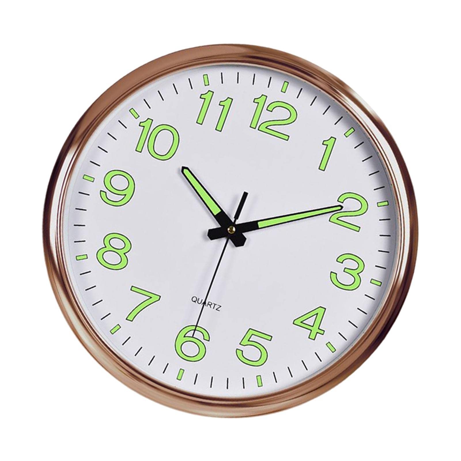 FAKEME 12 Inch Luminous Wall Clock - Silent Non-Ticking Night Light with Accurate Quartz Movement - Perfect for Home, Kitchen, Bar, Office & Hotel Decor (White)