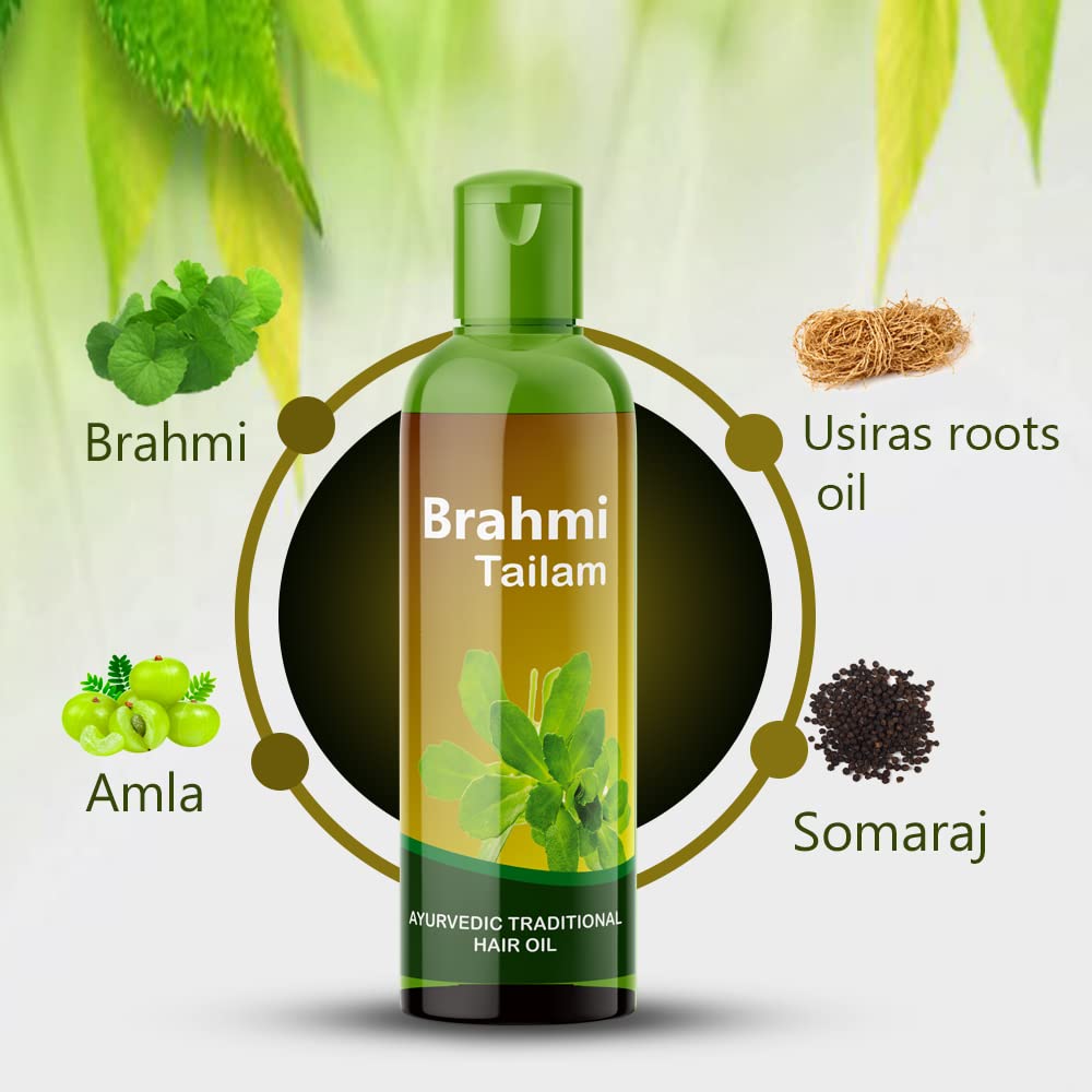Bello Brahmi Tailam 200ml - Ayurvedic Hair Oil for Growth, Thickness & Scalp Health | Natural Hair Care Solution for Dry, Damaged Hair & Split Ends | Perfect for Daily Use & Massage Therapy