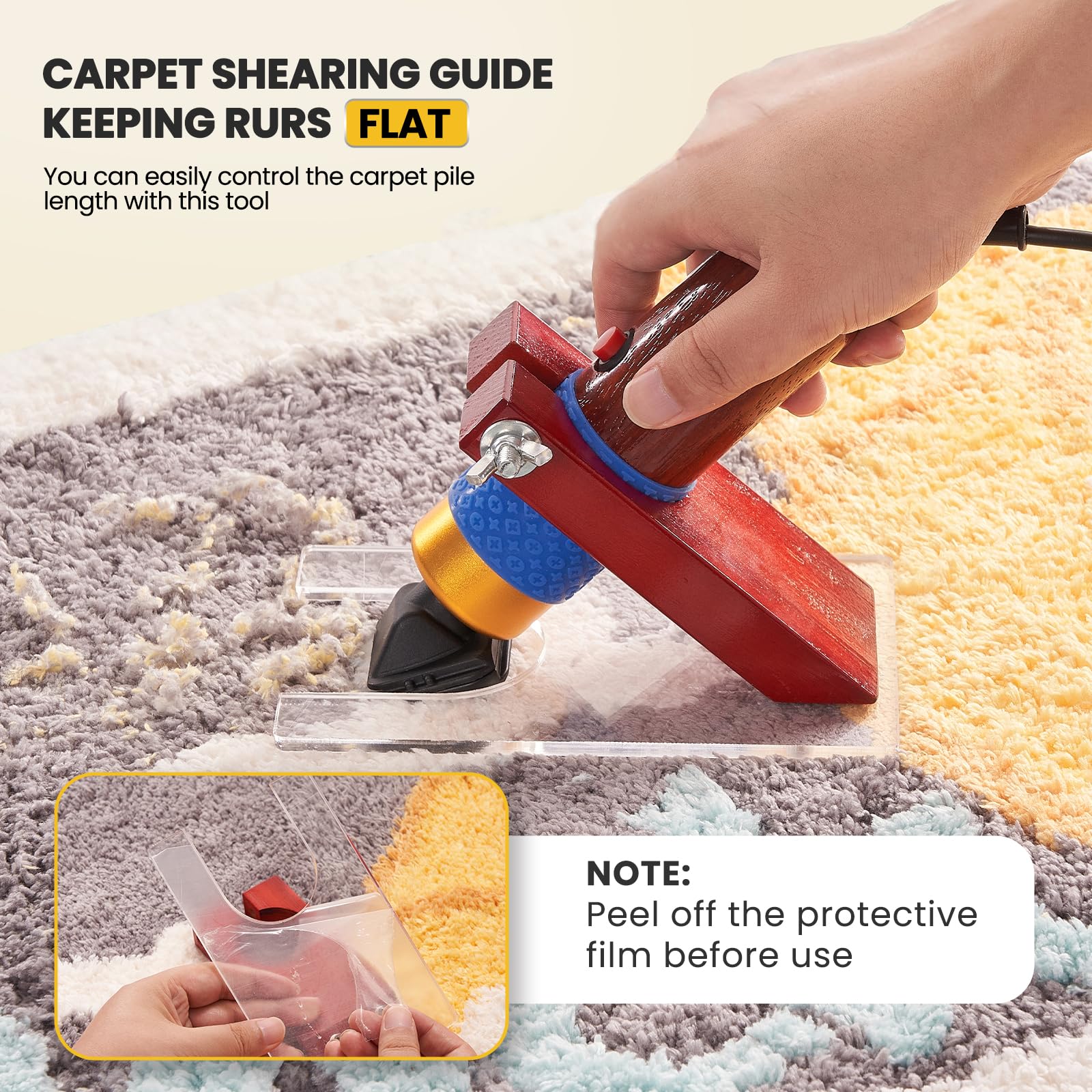 Riiai Tufting Gun Starter Kit - Complete Rug Making Set with Carpet Trimmer, Cut Pile & Loop Pile Tools for DIY Rugs and Home Decor | Perfect for Beginners and Craft Lovers (Yellow) | Great for Home Projects, Custom Rugs, and Creative Gifts