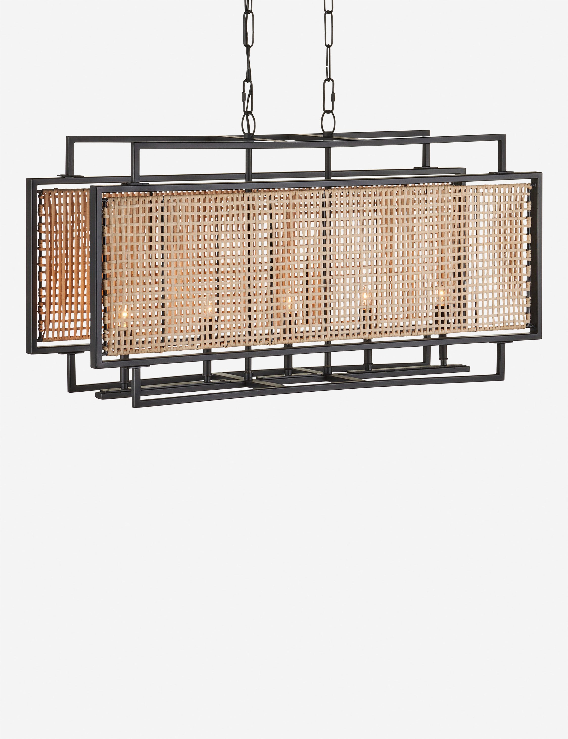 Brayson Modern Linear Chandelier - Sleek 6-Light LED Pendant Lighting Fixture for Dining Room, Kitchen Island & Living Room Decor
