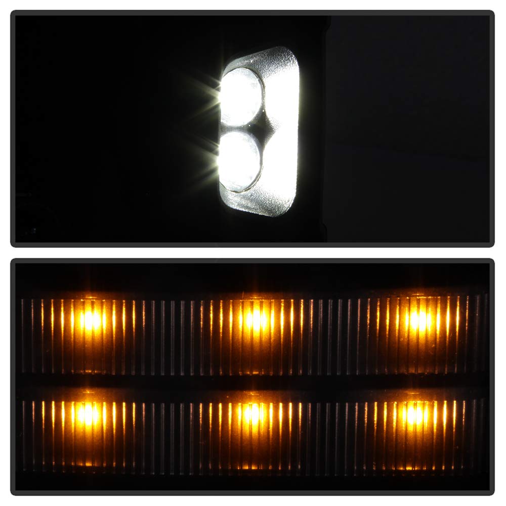 ACANII Telescopic Power Heated Smoke LED Signal Towing Side Mirrors for 2003-2006 Chevy Silverado - Driver & Passenger Side - Enhanced Visibility & Safety for Night Driving & Towing