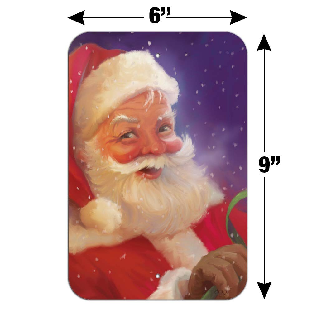 Christmas Holiday Santa Snow Flurries Wall Decor - Festive Home & Office Sign for Seasonal Cheer | Perfect for Living Room, Front Door & Workplace Decorations