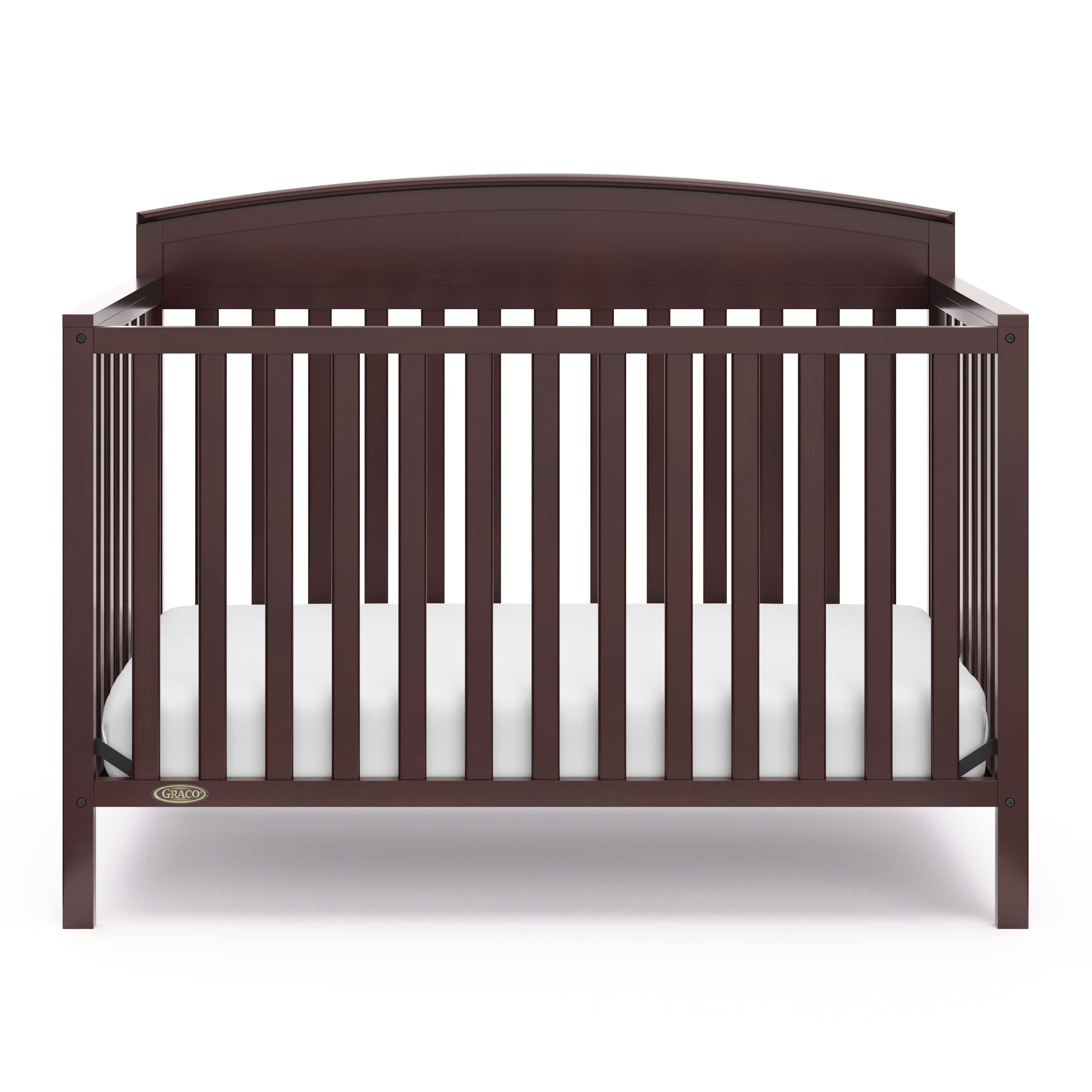 Graco Benton 5-in-1 Convertible Baby Crib with Premium Foam Mattress - Espresso Finish | Nursery Bed Converts to Toddler Bed, Daybed & Full-Size Bed | Safe Sleep Solution for Newborns to Toddlers
