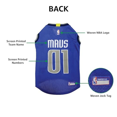 Dallas Mavericks Dog Jersey for Pets - NBA Basketball Tank Top Pet Jersey for Large Dogs - Perfect for Game Day, Pet Parties & Fan Photos