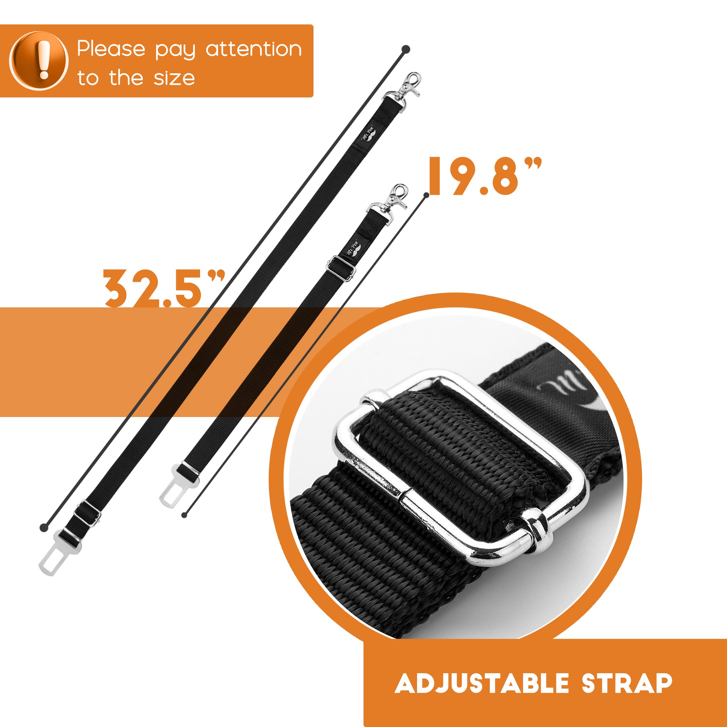 Mr. Pen Adjustable Dog Seat Belt for Car - 2 Pack, Pet Safety Harness with Car Leash for Small & Medium Dogs | Perfect for Road Trips, Vet Visits & Daily Commutes