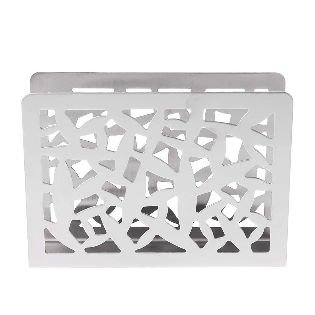 Stainless Steel Modern Napkin Holder - Decorative Paper & Cocktail Napkin Dispenser Organizer for Kitchen Countertops, Dinner Tables, Picnic Tables - Perfect for Home, Restaurant & Outdoor Dining
