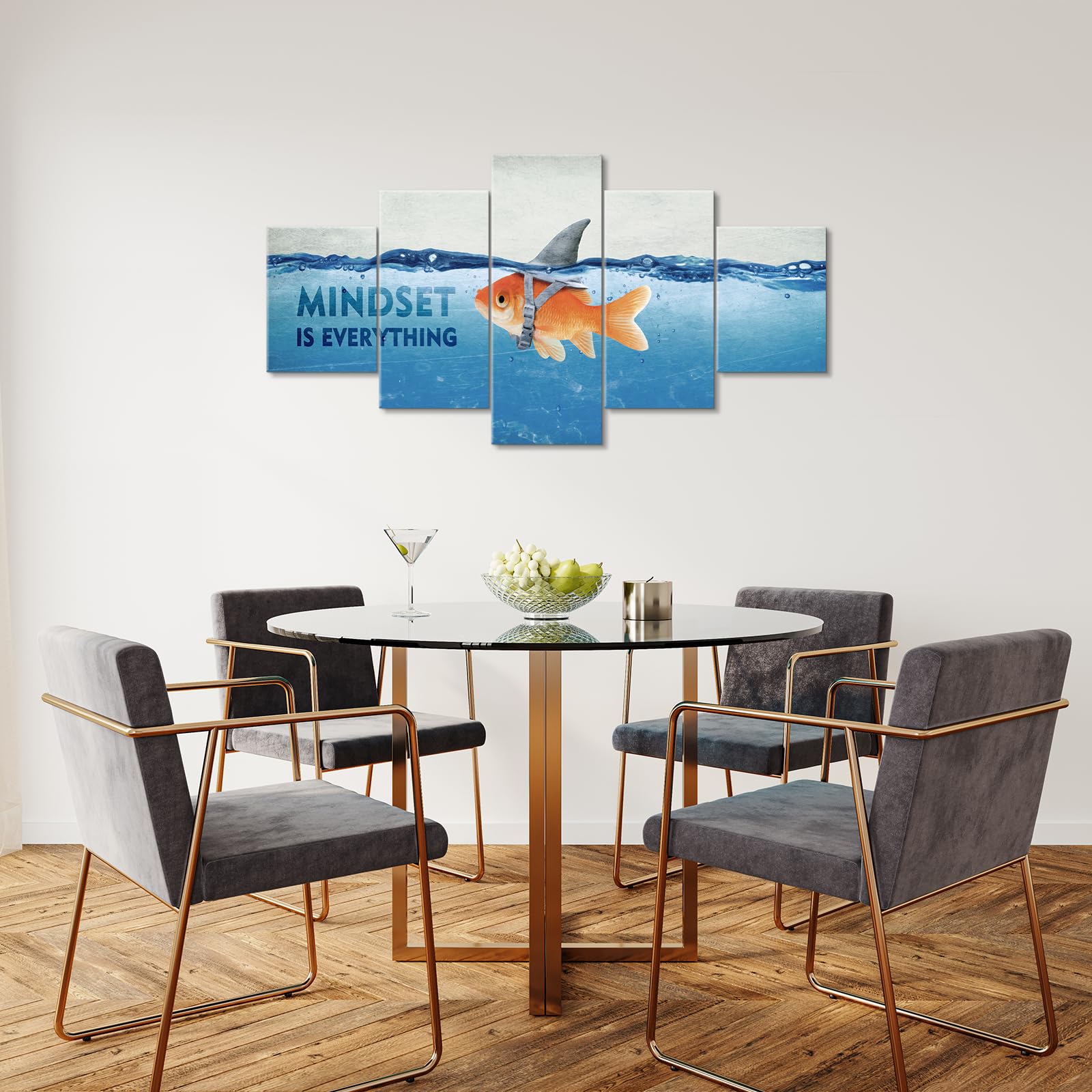 YOUHONG 5-Piece Motivational Canvas Wall Art Set - Inspirational Quotes Posters for Office, Classroom & Home Decor (70''W x 40''H) - Perfect for Boosting Productivity & Positive Mindset