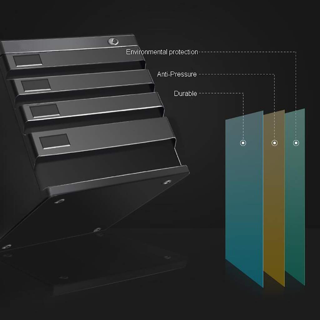 Locking 4-Tier Plastic File Cabinet - A4 Document Storage Organizer with Large Capacity for Office & Home Use | Grey Desktop File Box for Papers, Folders & Office Supplies