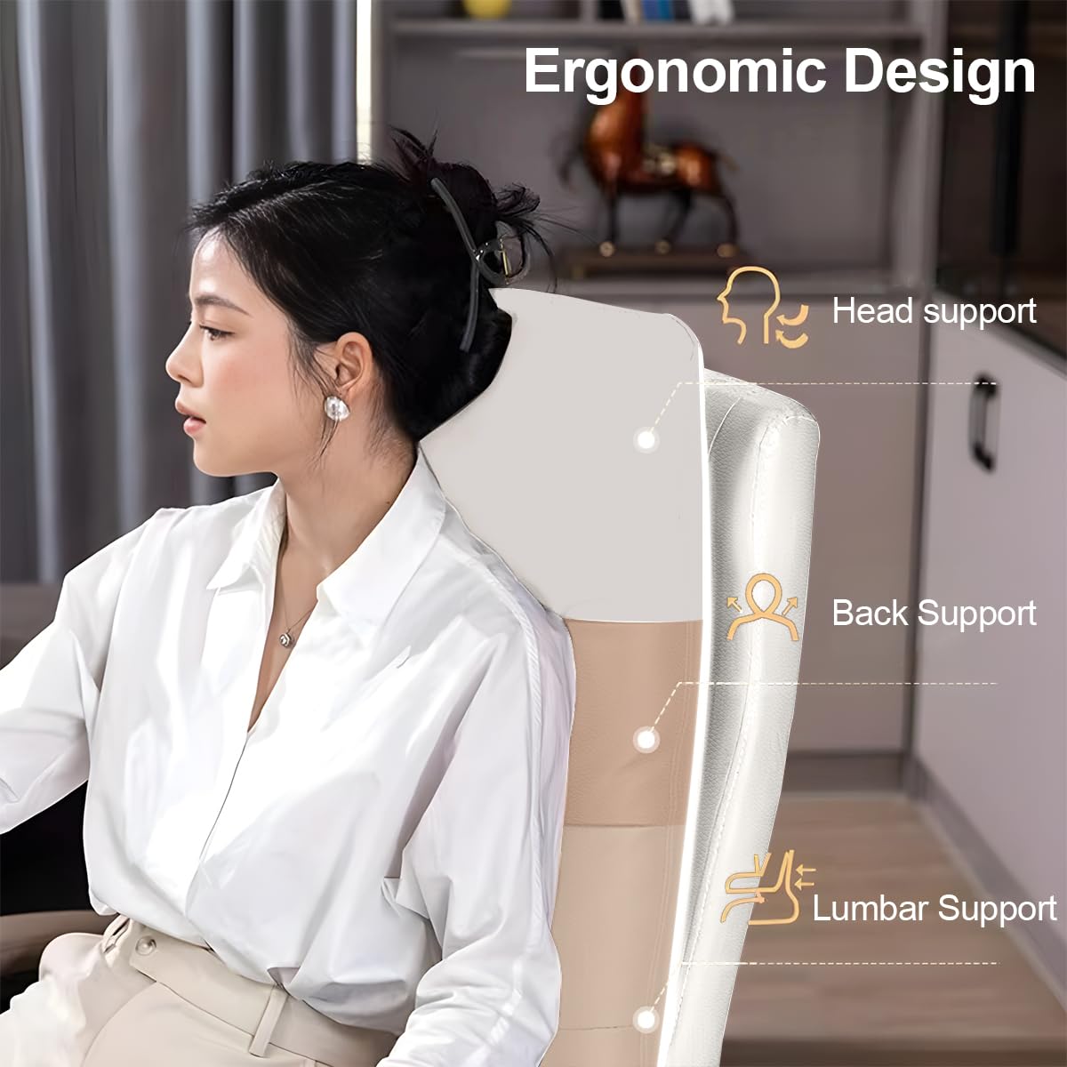 Ergonomic High Back Executive Office Chair - Adjustable Leather Computer Gaming Chair with Footrest for Big and Tall Users - Perfect for Home Office, Gaming Setup & Workspace Comfort