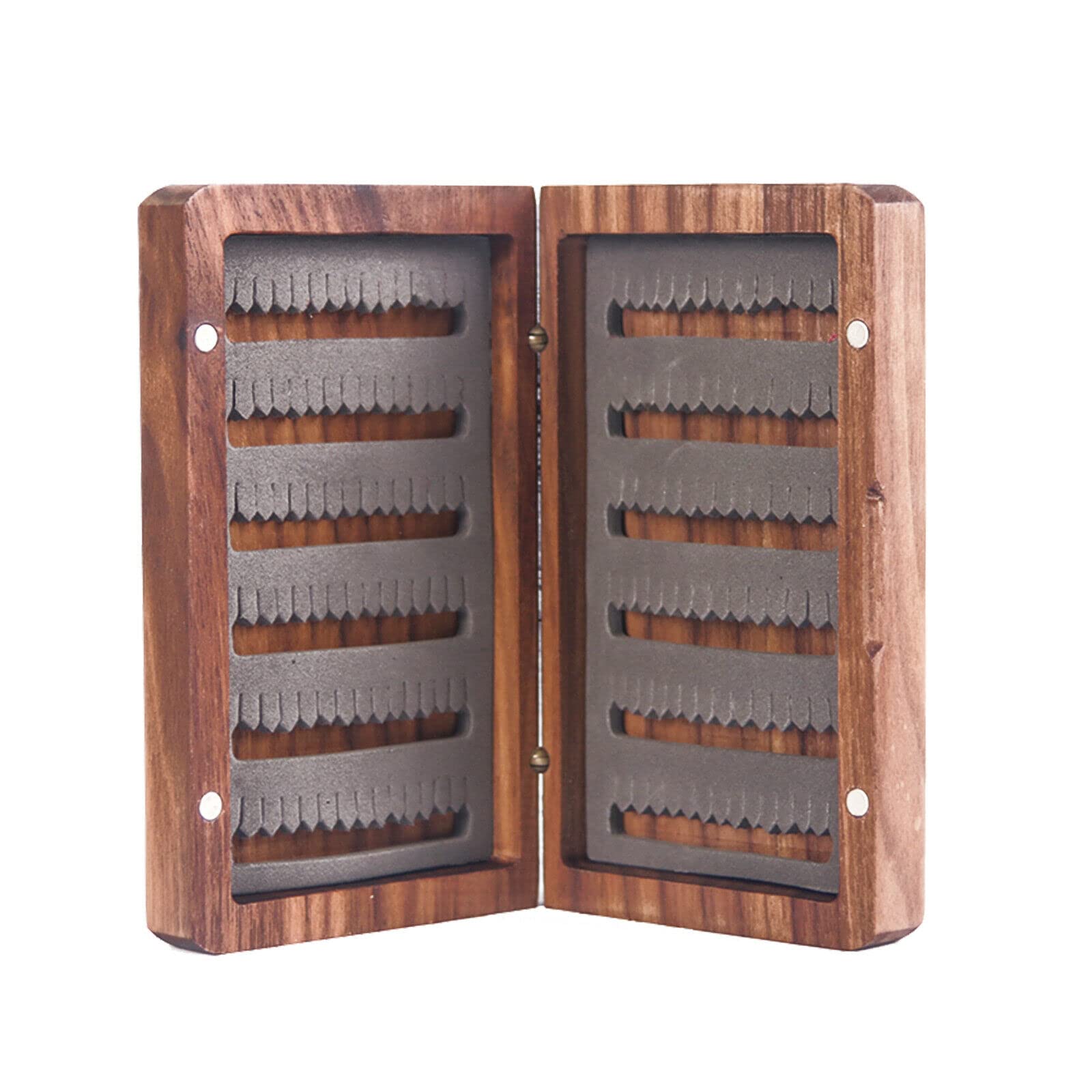 Premium Handmade Black Walnut Wooden Fly Fishing Box - Maxcatch Tackle Storage for Trout, Bass & Fly Fishing Gear | Perfect for Outdoor Adventures & Fly Fishing Trips