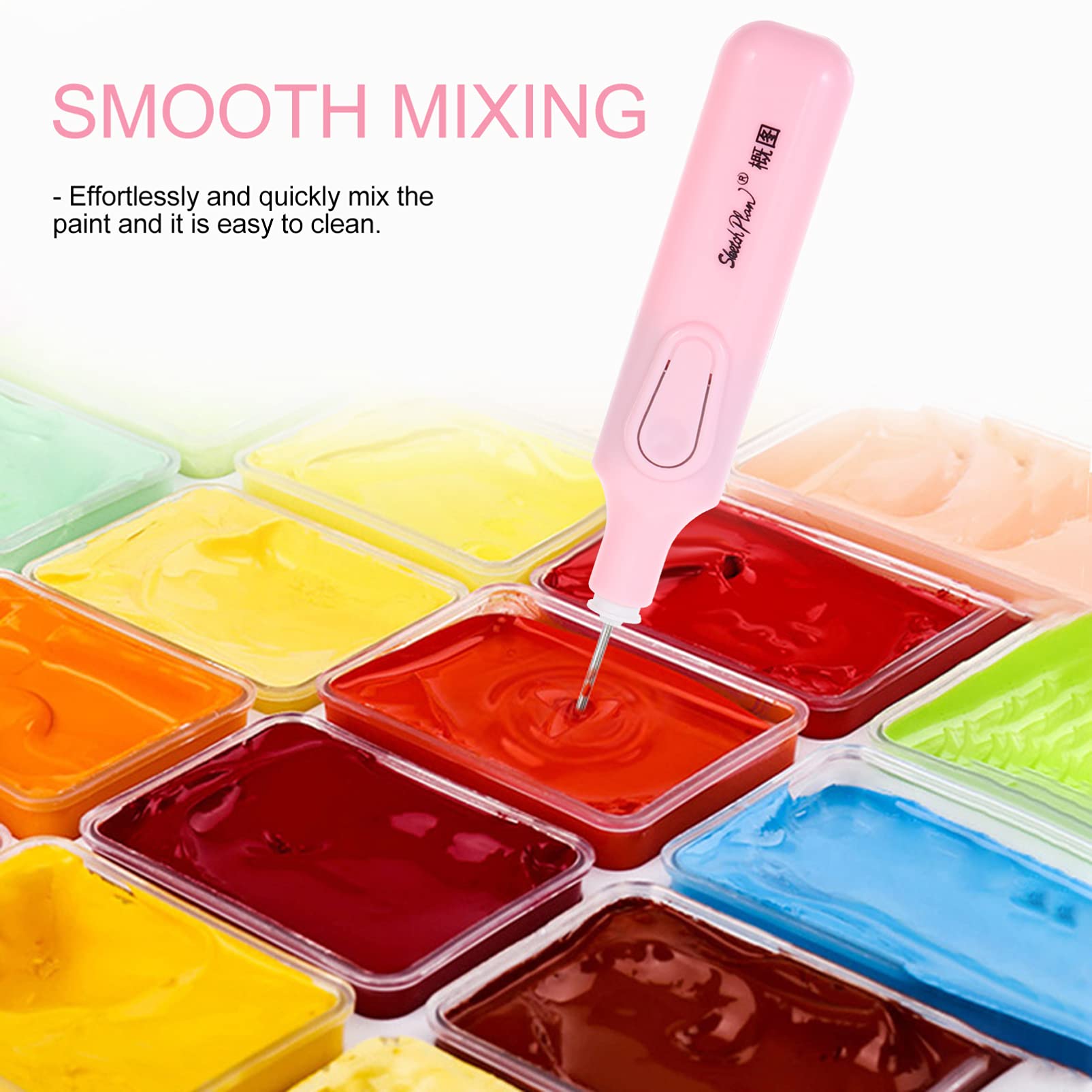 EXCEART Portable Electric Paint Mixer - High-Speed Pigment Stirrer for Gouache, Acrylic & Oil Painting - DIY Art Supplies for Artists & Crafters - Perfect for Studio, Classroom & Home Art Projects