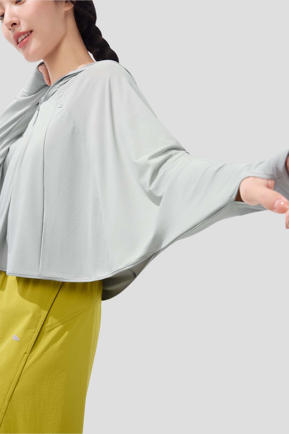 Horizon Women's Full Coverage Cropped Sun Hoodie UPF 50+ UV Protection - Lightweight Summer Hiking & Beach Cover-Up