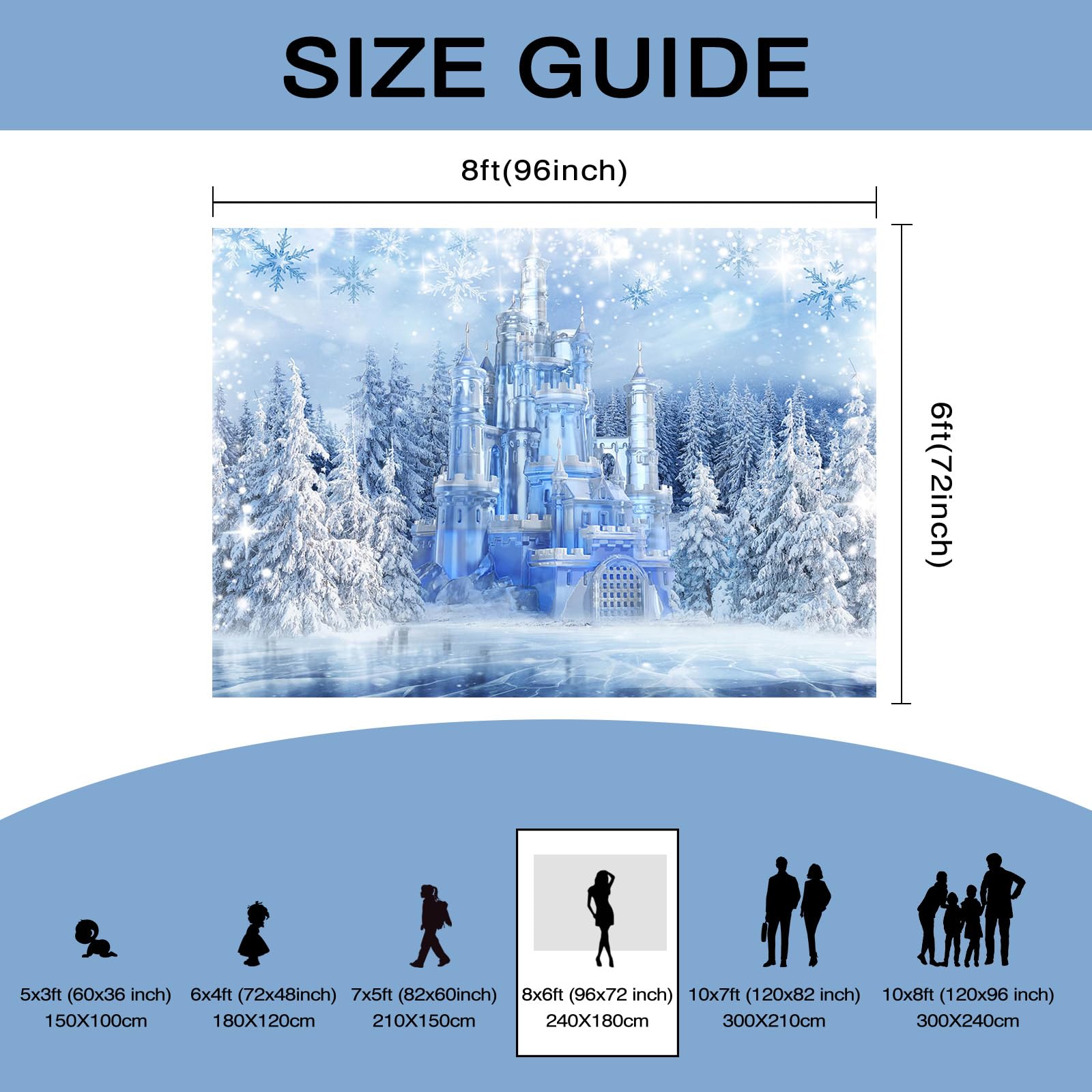 Frozen Wonderland Backdrop - Crystal Ice Castle Photography Background for Winter Party Decorations | Kids Photo Studio Props | Birthday, Christmas & Themed Events