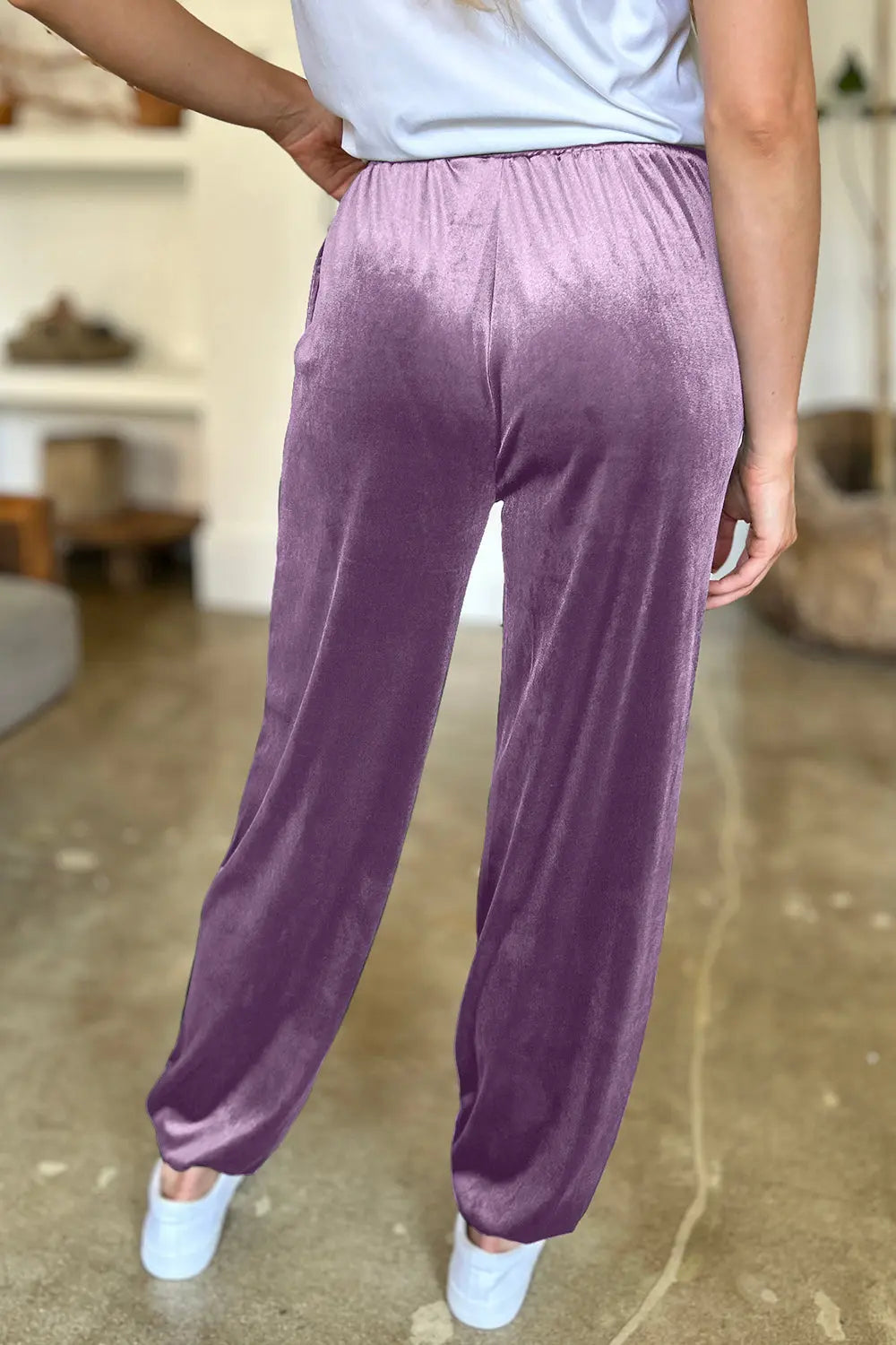 Comfortable Stretch Pocketed Elastic Waist Joggers for Women - Soft Lounge Pants for Running, Yoga & Casual Wear