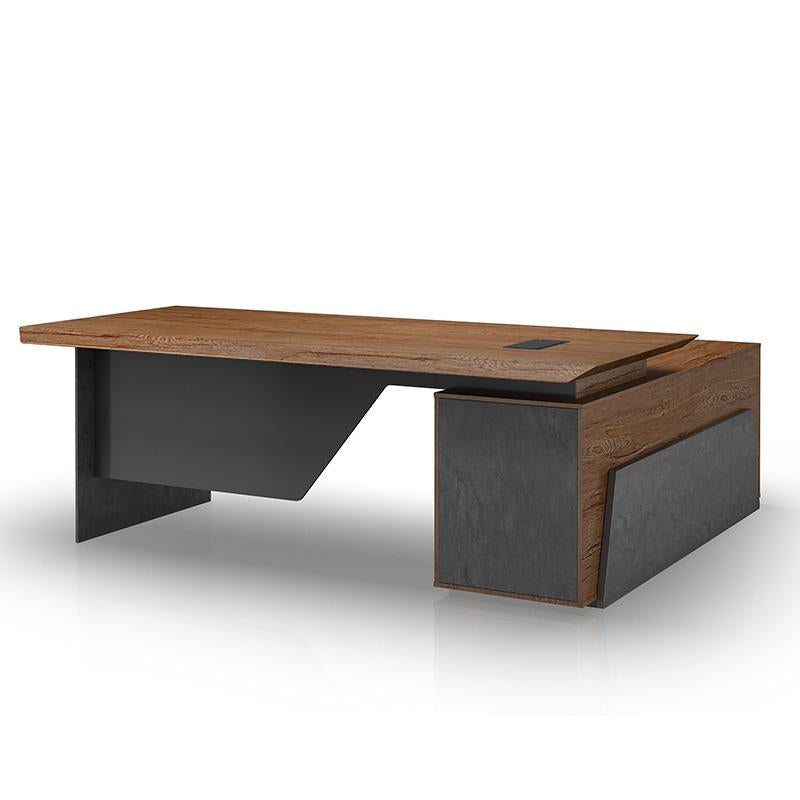 HAMLIN Executive Office Desk with Left Return - 2.2M Tobacco Finish - Modern L-Shaped Workstation for Home Office & Business Use