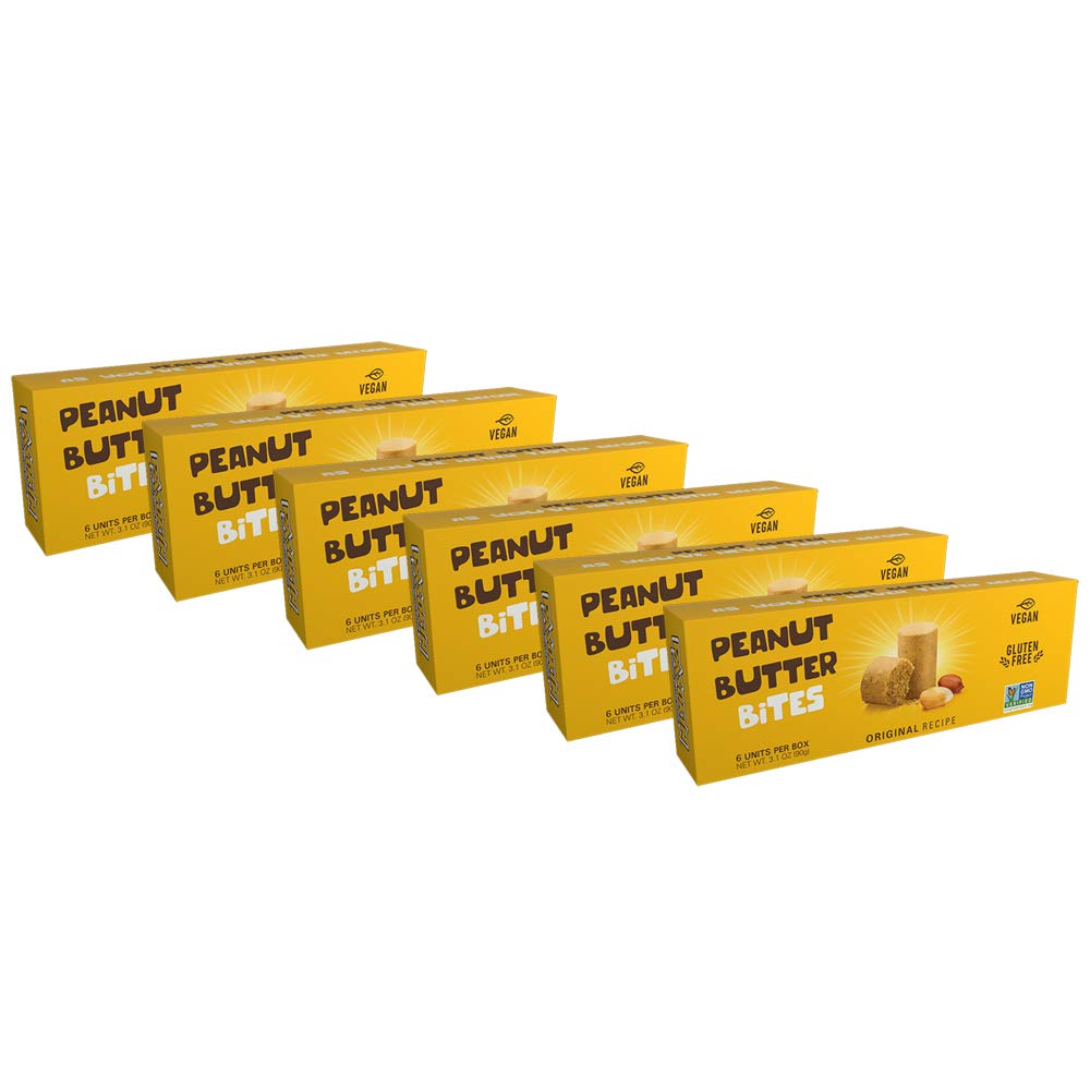 PASOKIN Natural Peanut Butter Snack - Crunchy & Creamy PB Bites | Gluten Free, Vegan Protein Snacks | USA Made Pacoca, 6 Boxes (36 Bites) | Perfect for On-the-Go Snacking, Office Treats & Healthy Desserts