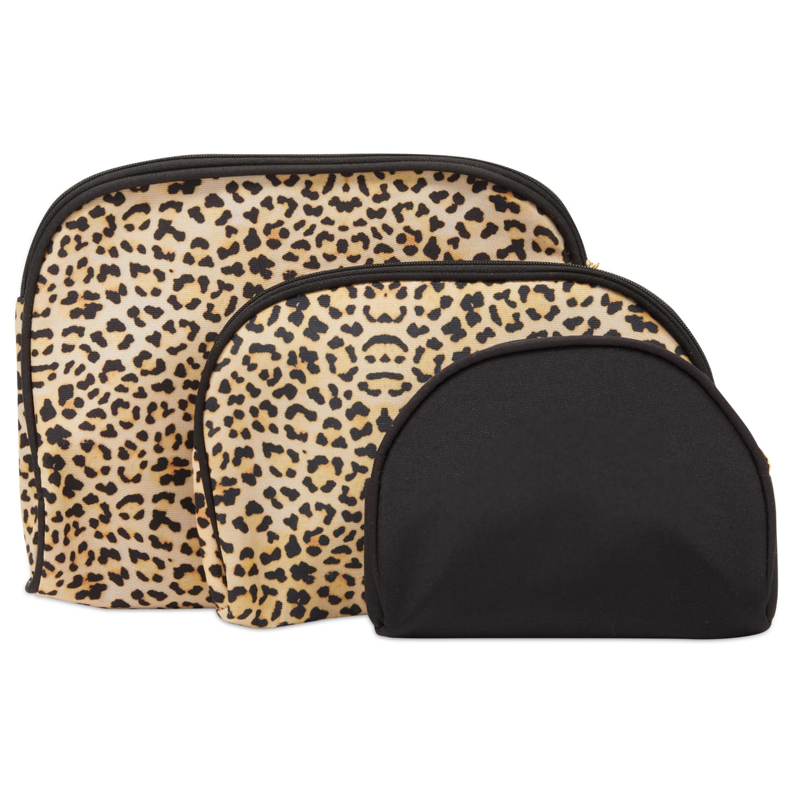 3-Piece Leopard Print Makeup Bags Set for Women - Waterproof Cosmetic Travel Pouch & Toiletry Organizer - Perfect for Travel, Gym, and Daily Essentials Storage
