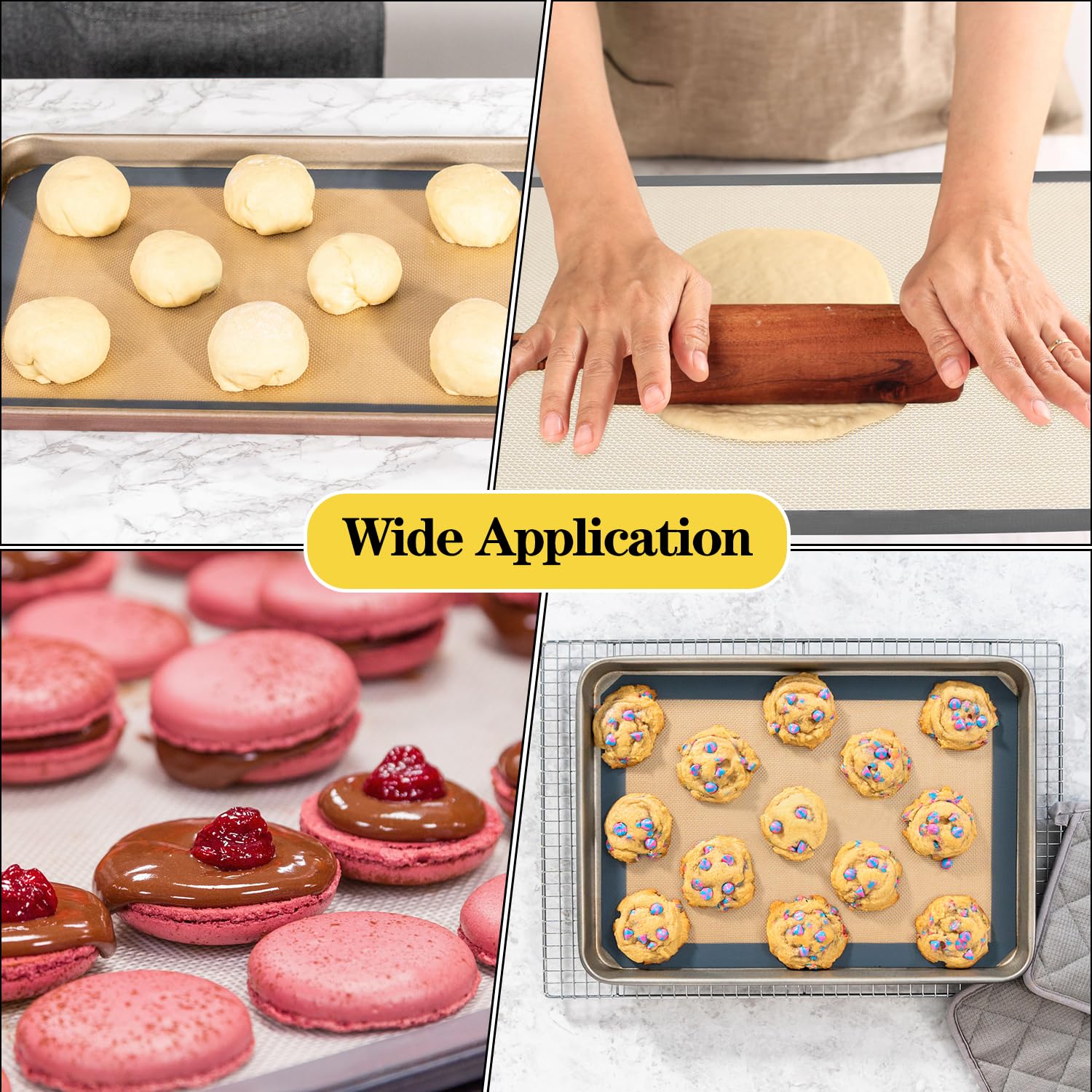 Non-Stick Silicone Baking Mats (2-Pack, 16.5