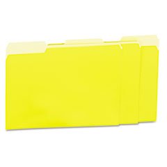 Recycled Letter Size File Folders - 1/3 Cut Top Tab Interior Folders - Eco-Friendly Yellow Office Supplies - 100 per Box (Pack of 5) - Perfect for Home Office, School, and Business Document Organization