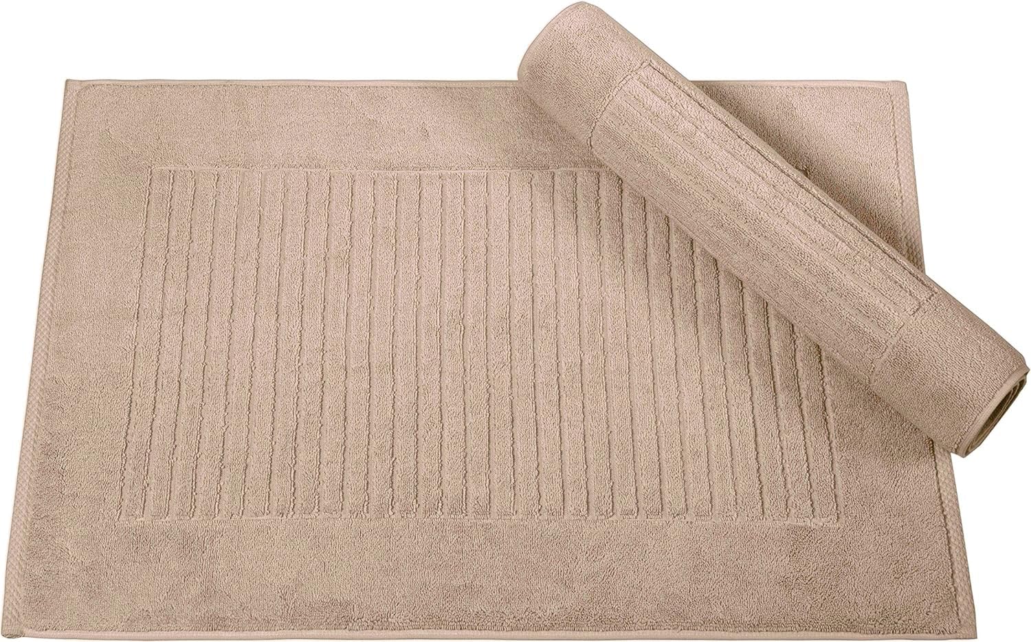 Premium 100% Cotton Turkish Bath Towels & Rugs Set - 2 Piece Ultra Absorbent Bathroom Mats, Soft & Quick-Drying, Machine Washable (20