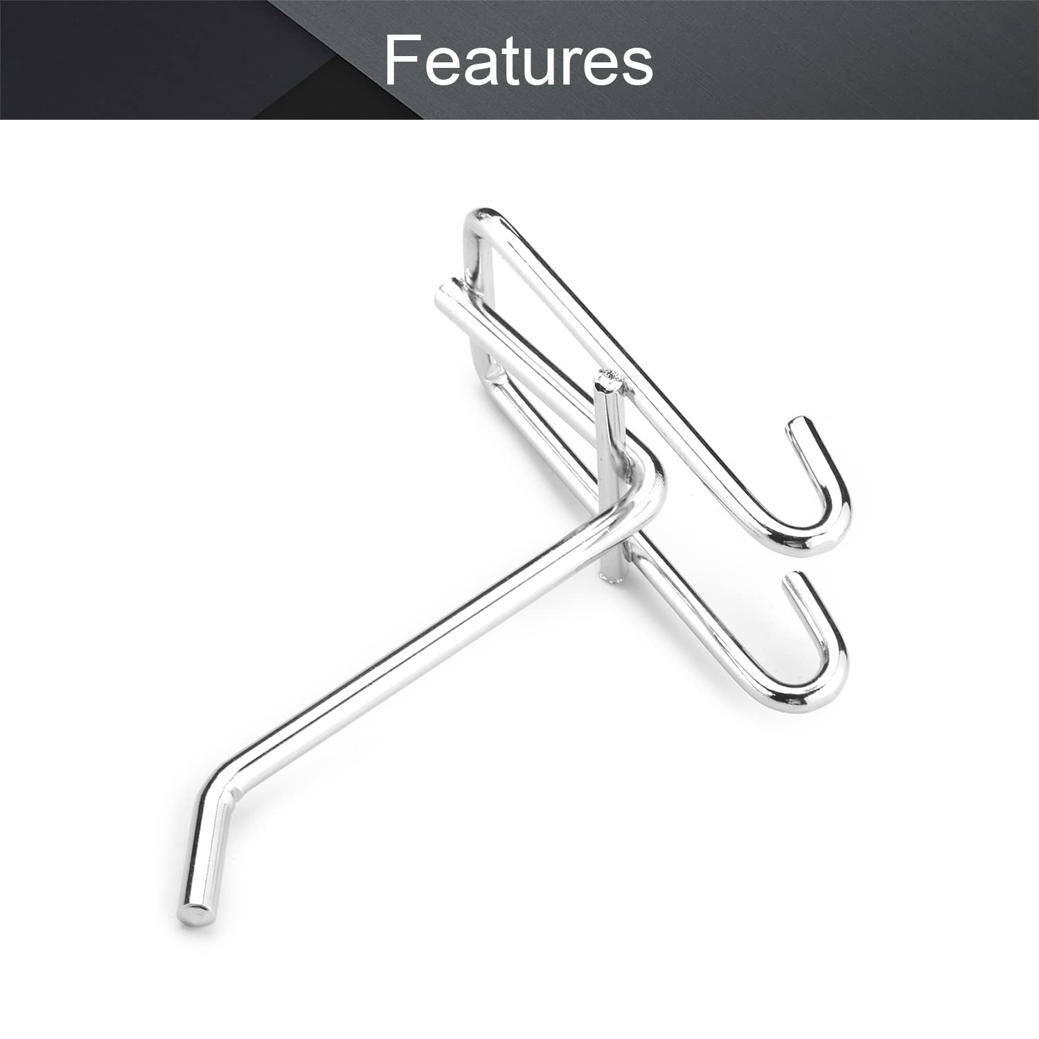 MroMax Pegboard Hooks 10Pcs - Silver Grid Wall Hooks for Supermarket Display, Retail Organization & Garage Storage - Heavy Duty Pegboard Accessories for Tool Organization, Retail Merchandising & Home Storage Solutions