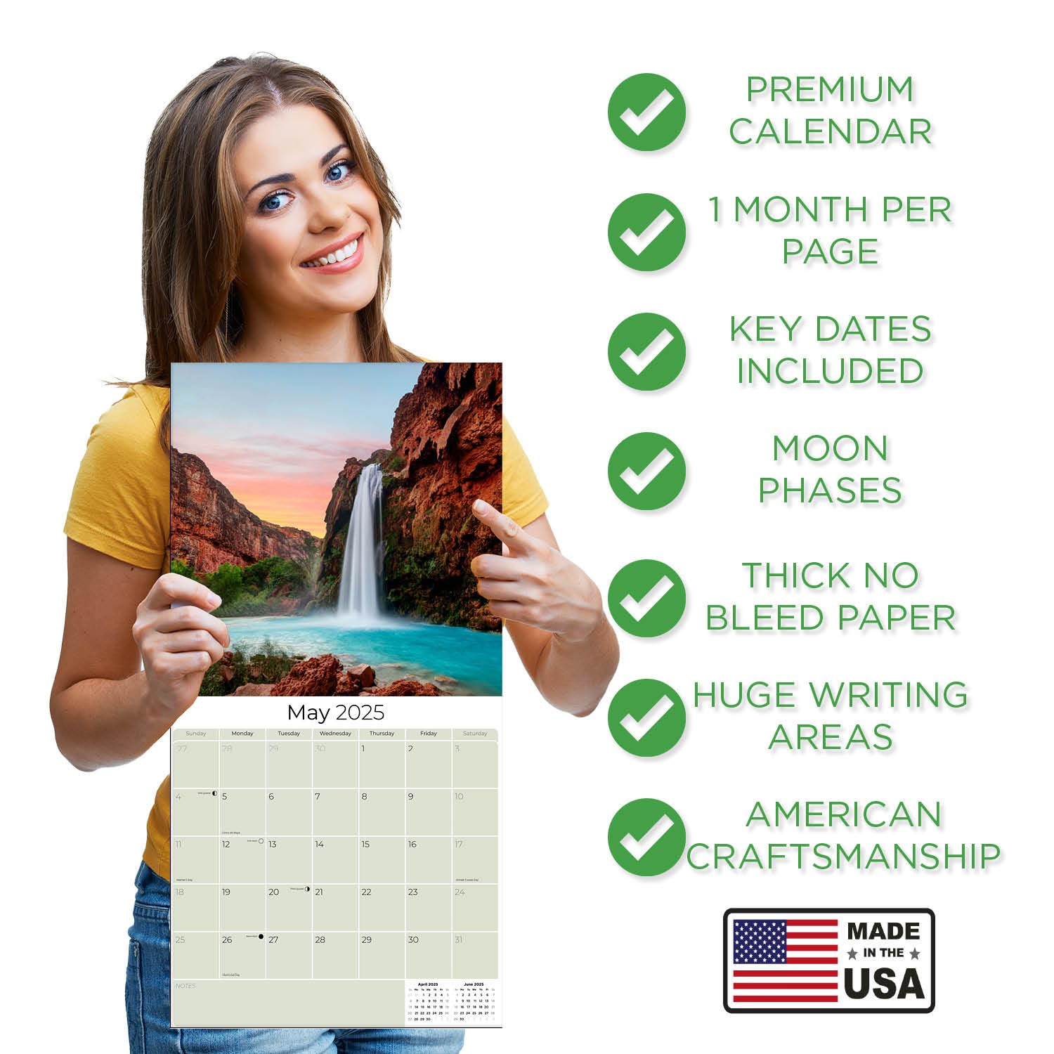 2024-2025 Waterfalls Wall Calendar - 12