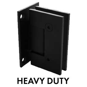 Heavy Duty Purity Shower Screens - Wall to Glass Hinge, Square Edge Matt Black for Bathroom & Wet Room Installation