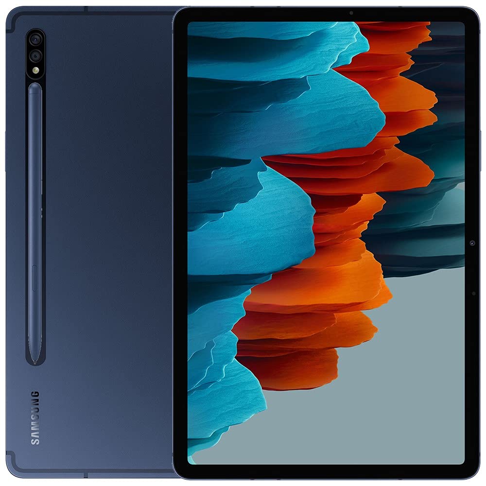 SAMSUNG Galaxy Tab S7 11-inch Android Tablet 128GB Wi-Fi Bluetooth with S Pen - Fast Charging USB-C Port, Mystic Navy (Renewed) | Perfect for Work, Study & Entertainment | Business Meetings, Online Classes, Gaming & Streaming