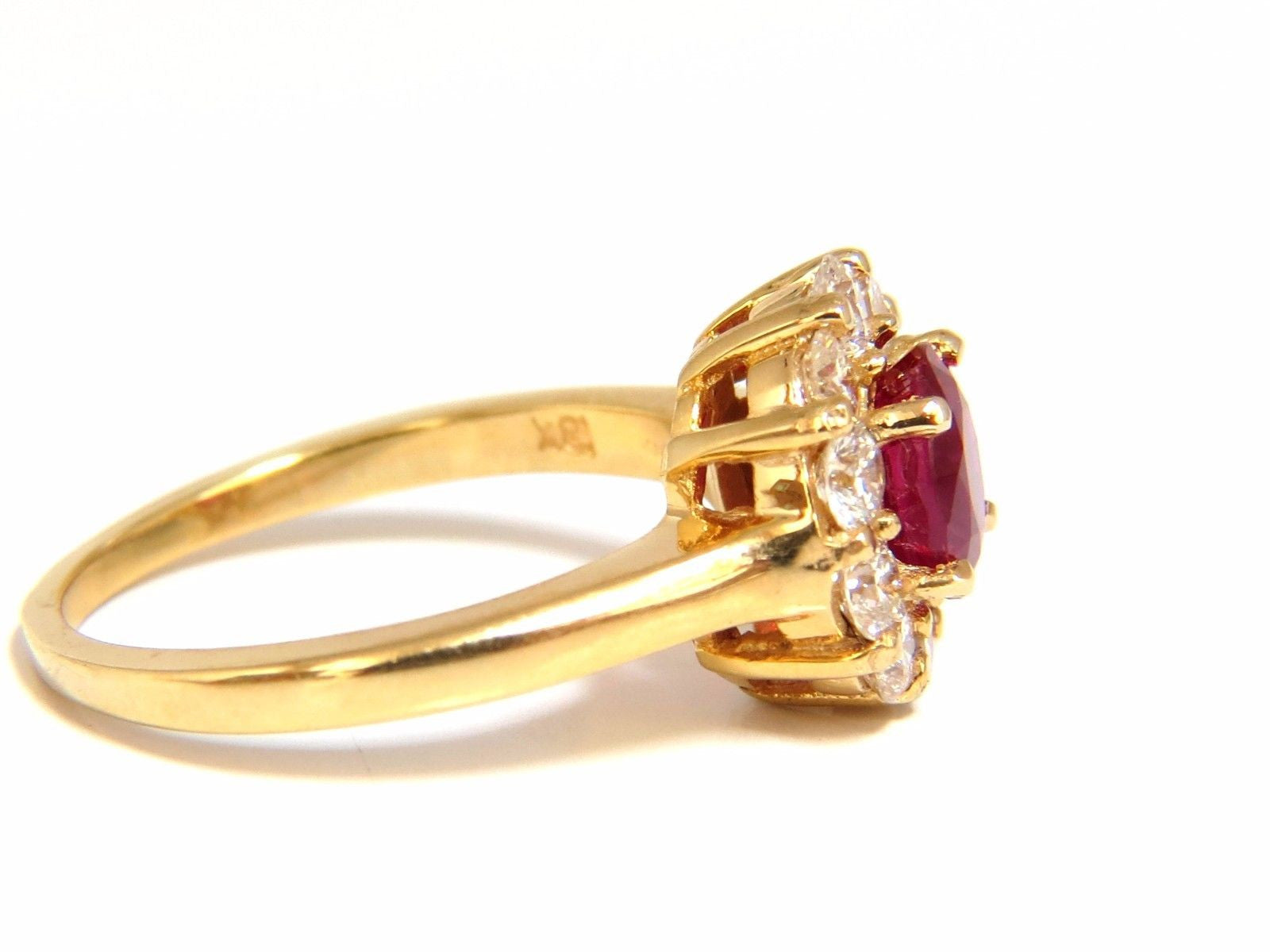 GIA Certified 1.54ct Oval Cut Red Ruby & 0.88ct Diamond Ring in 18K Gold - Perfect for Engagement, Anniversary & Special Occasion Gifts