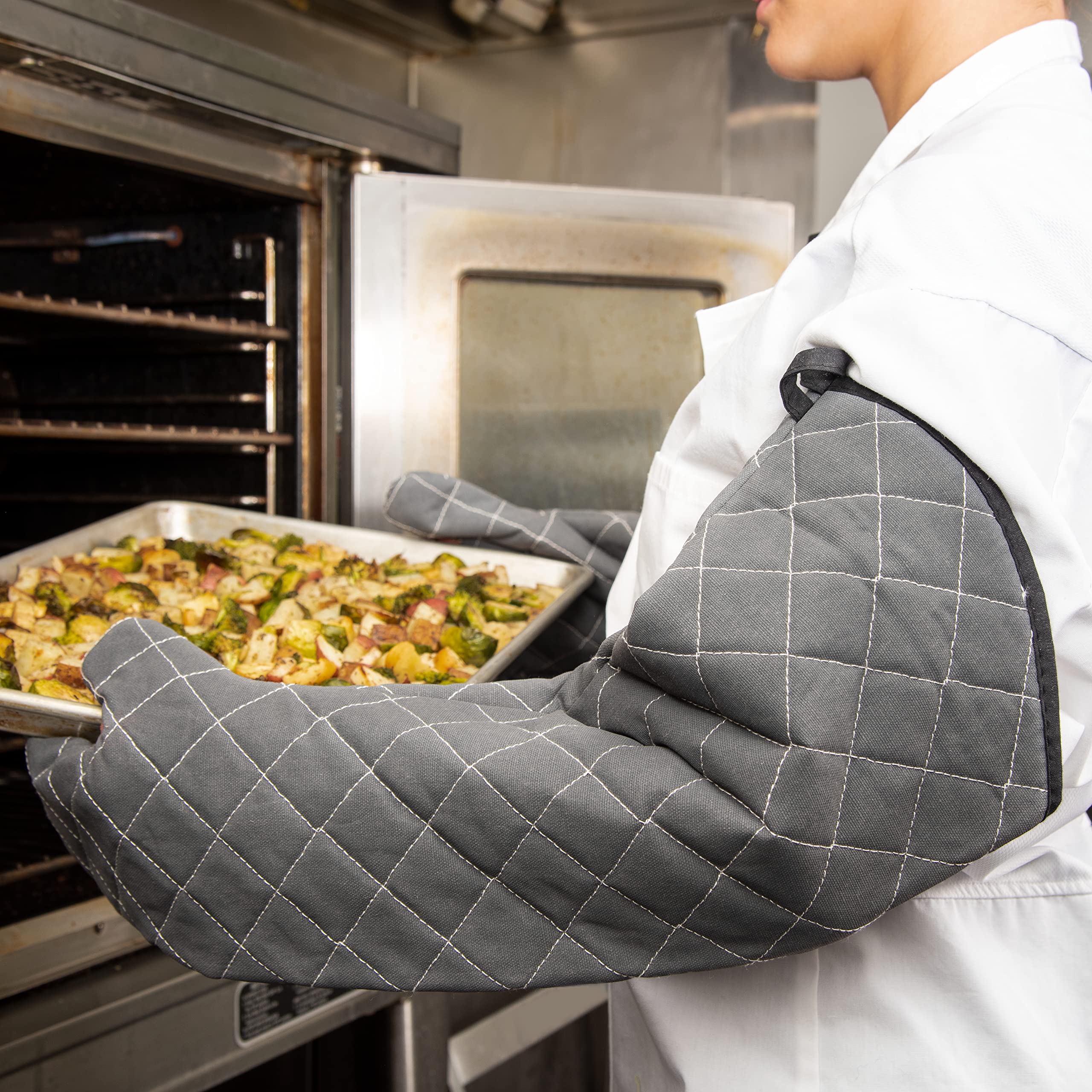BestGuard Commercial Heat Resistant Oven Mitts - Up to 450°F, 24
