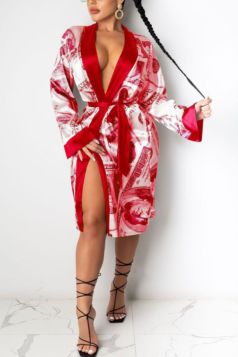 Hirigin Women's Aesthetic Long Sleeve Cardigan Midi Bandage Dress - Sexy Fall Fashion Loungewear & Pajama Set for Date Night, Home Relaxation, and Casual Outings