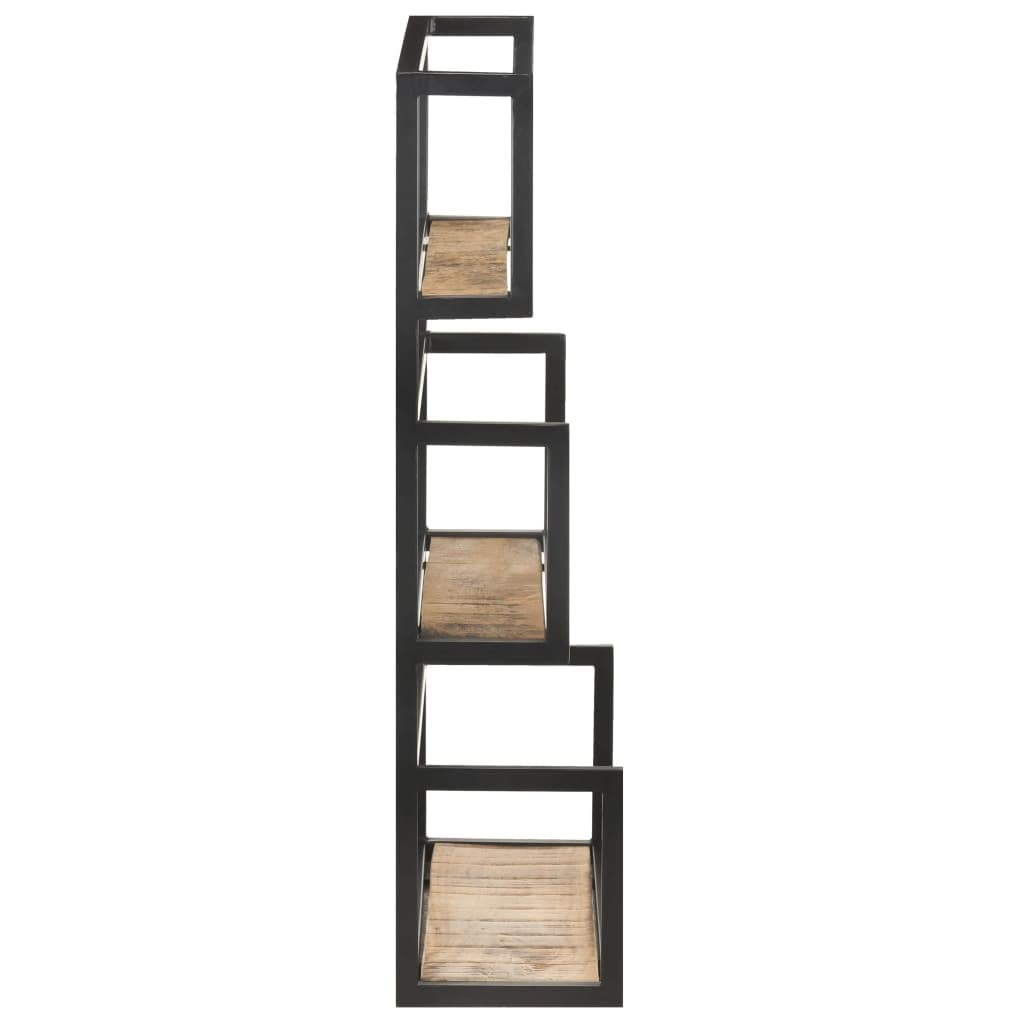 Rustic Mango Wood Wall Shelf - 23.6x7.9x33.5 Inches Square Cloud Shelf for Books & Decor | Bathroom, Living Room, Bedroom & Kitchen Storage | Handmade Wooden Floating Shelves for Home Organization