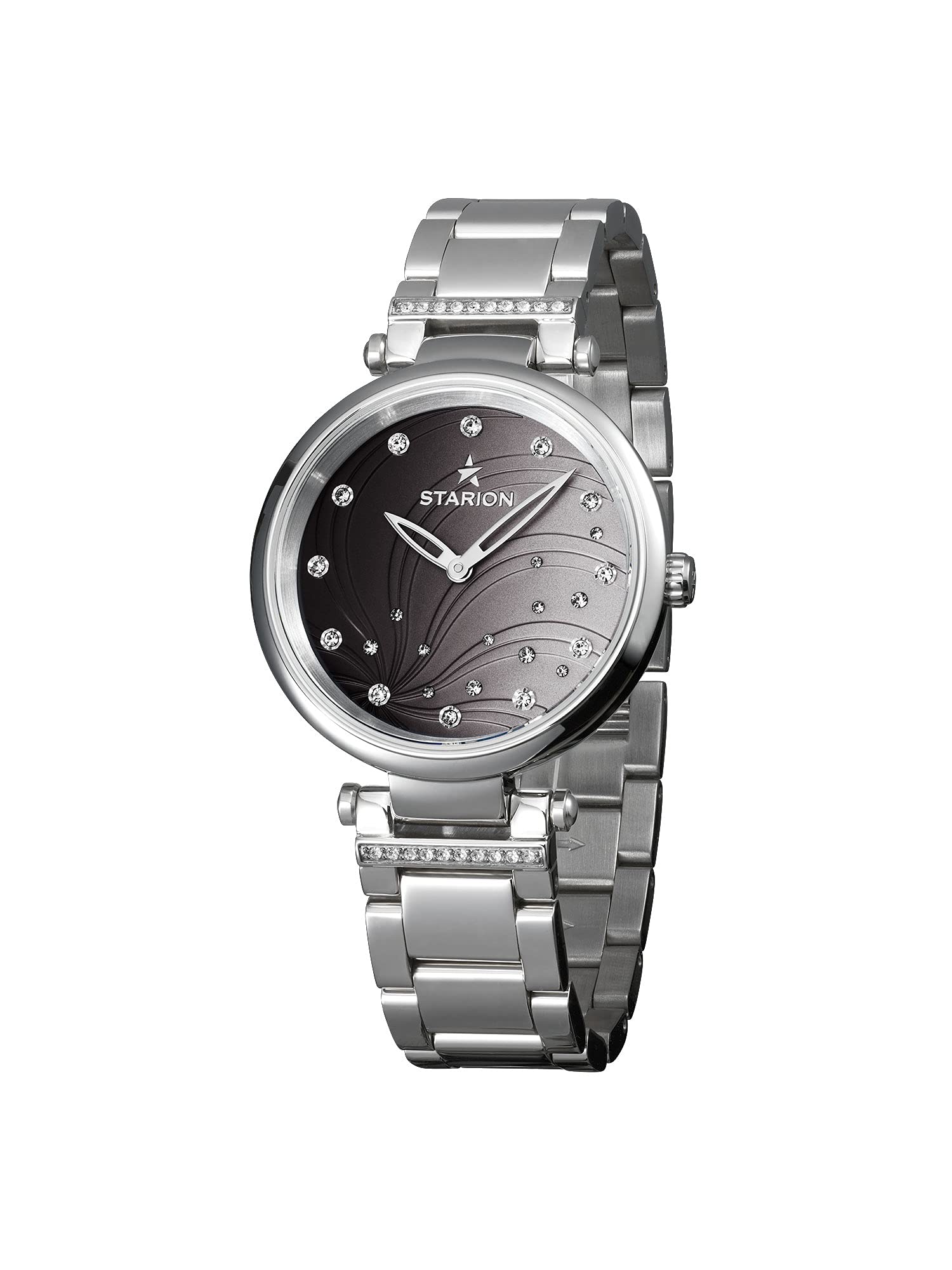 Starion Allegra Women's Watch with Japanese Movement - Water Resistant Stainless Steel Watch - 34.5mm Case with Steel Band & Gradient Dial Featuring Swarovski Crystals - Perfect for Business, Formal Events & Everyday Wear