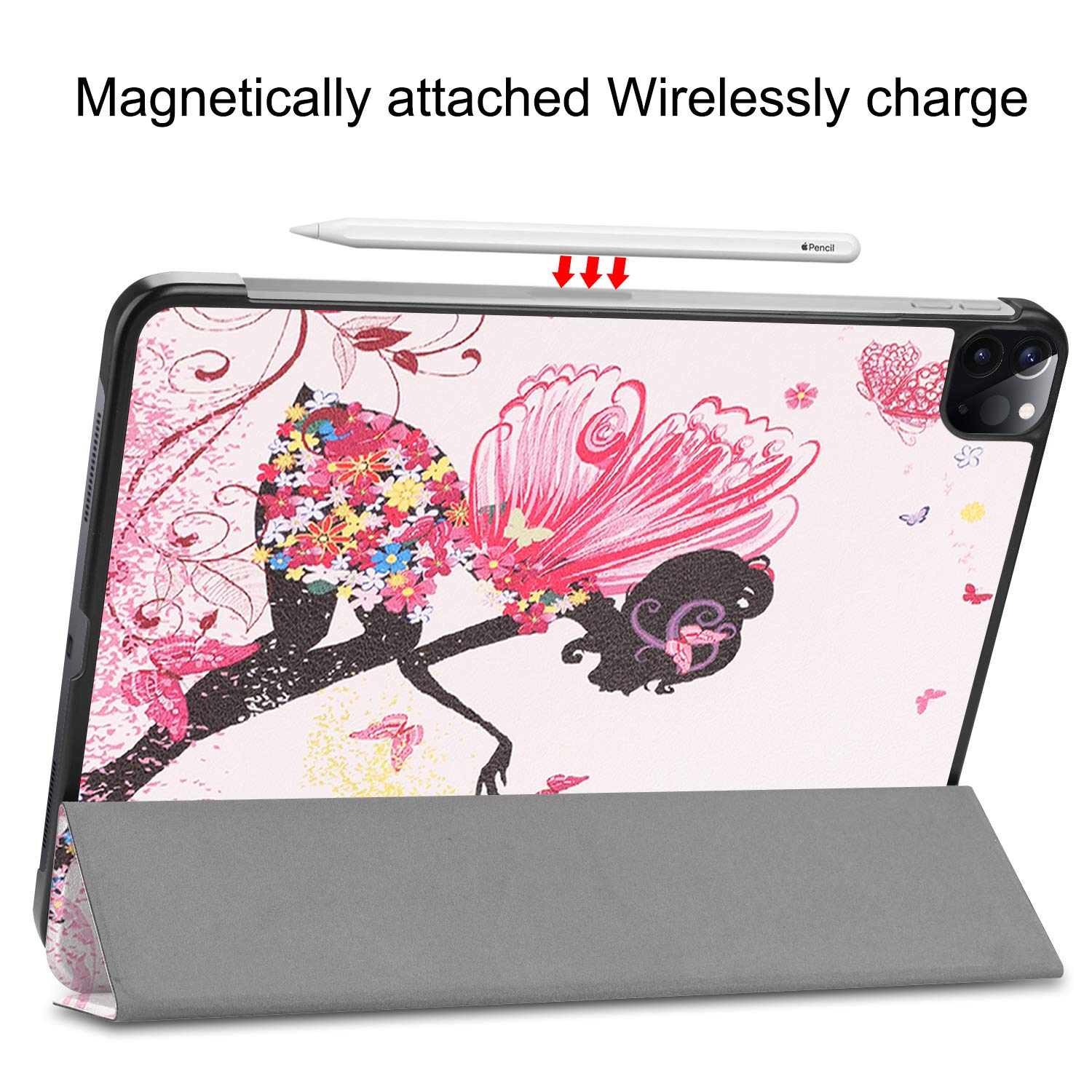 Slim Tri-Fold Stand Case for iPad Pro 11 Inch (3rd/2nd Gen 2021/2020) - Auto Sleep/Wake, Apple Pencil Charging & Pairing, Lightweight Protective Cover (Elf Girl Design) | Perfect for Work, Travel & Home Use