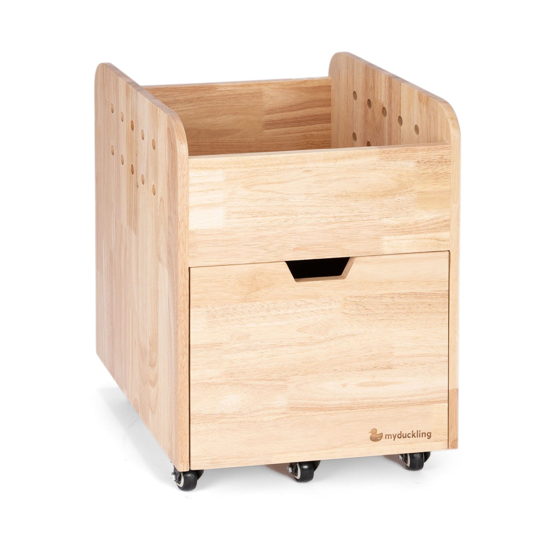 NALA Solid Wood Rolling Cart - Sturdy & Stylish Kitchen, Bathroom, or Office Organizer - Perfect for Storage, Display, and Mobility