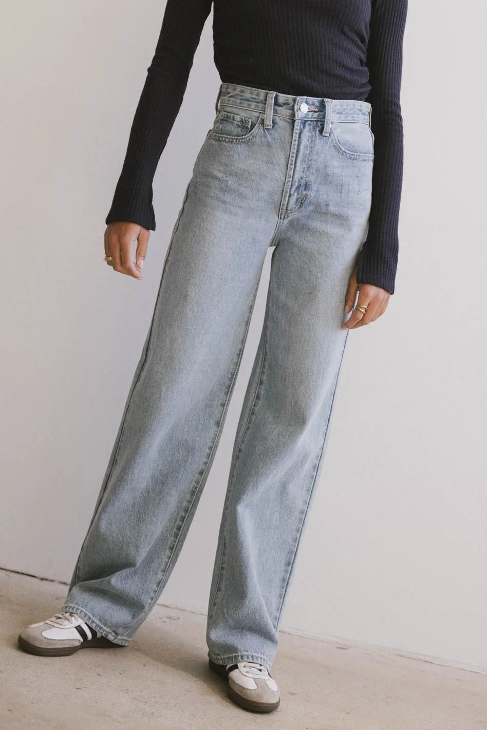 Ester Wide Leg Jeans for Women - High Waisted Stretch Denim Pants - Comfortable & Stylish Casual Wear for Everyday Outfits, Work or Weekend