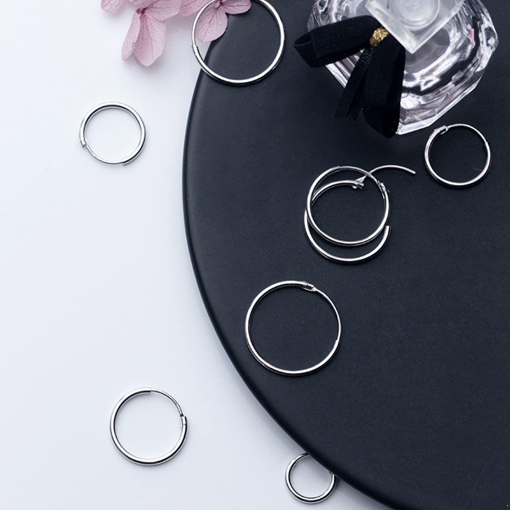 EPIRORA 925 Sterling Silver Hoop Earrings Set - 3 Pairs Small Cartilage Hoops for Women & Men | Hypoallergenic Tragus, Nose & Lip Rings | Perfect for Everyday Wear, Gifts & Piercing Jewelry