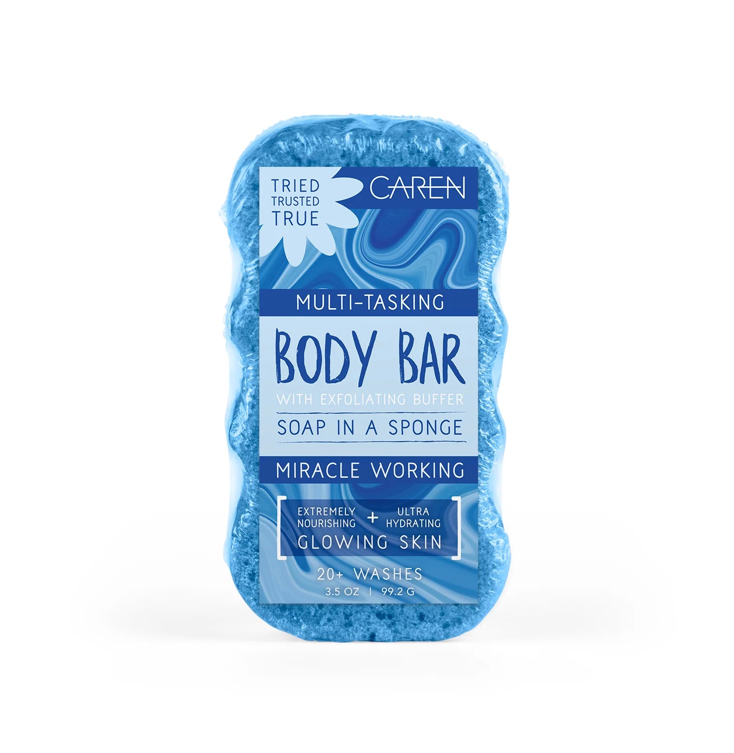 Organic Caren Blue Linen Body Bar - Natural Handmade Soap for Sensitive Skin & Daily Cleansing | Perfect for Spa, Bath, and Gift Giving